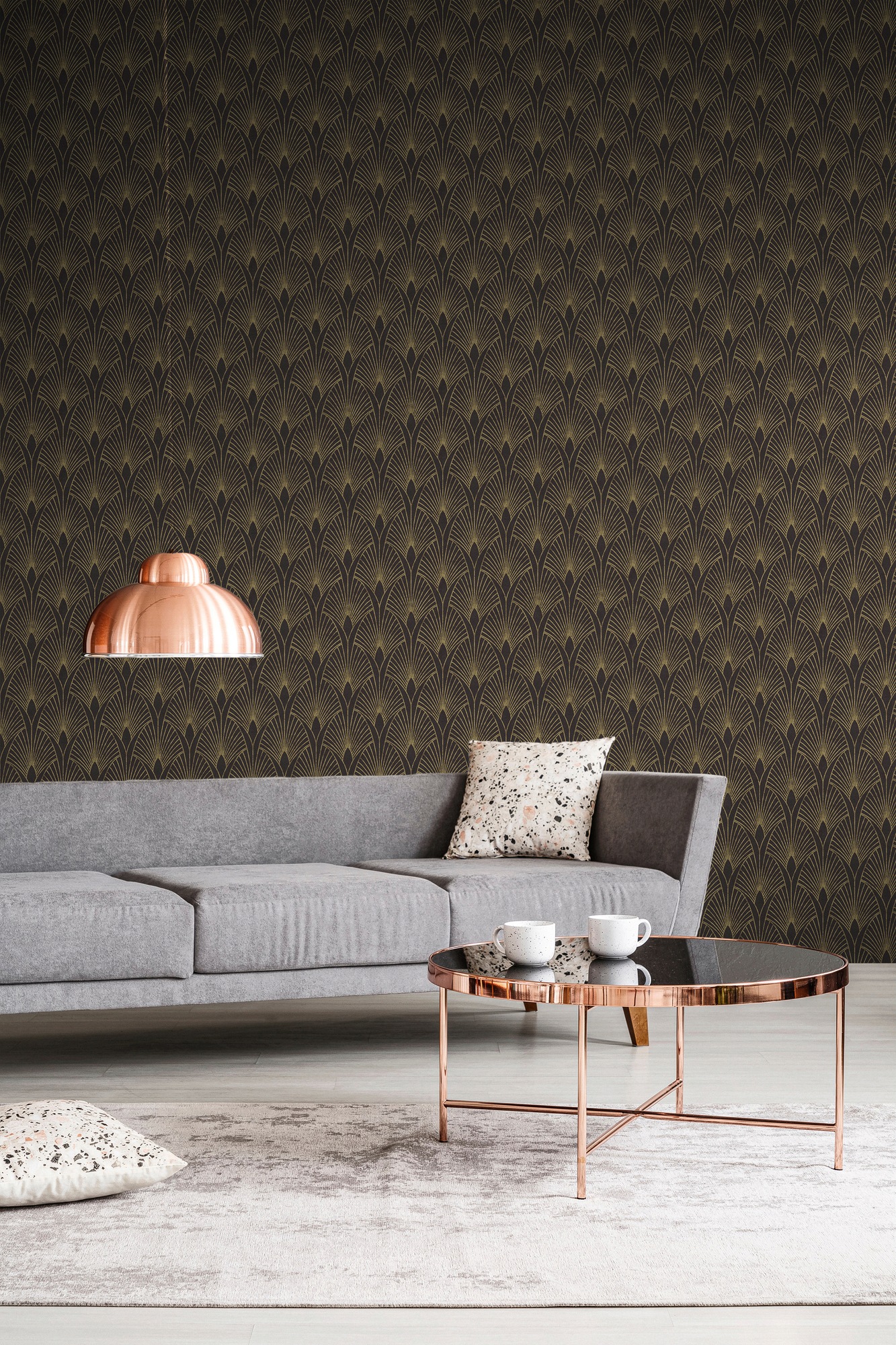 living walls Vliestapete »New Walls 50's Glam Art Deco Optik«, Barock-ornamental-gemustert, Tapete Art Deco Tapeten Wohnzimmer Schlafzimmer Küche Flur Design Büro