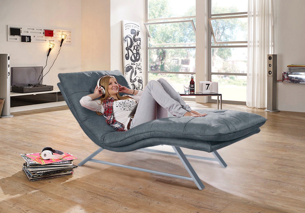 W.SCHILLIG Relaxliege »daily dreams«, in Waffelkissen-Optik, wahlweise mit Motor, Kufengestell, in 2 Breiten