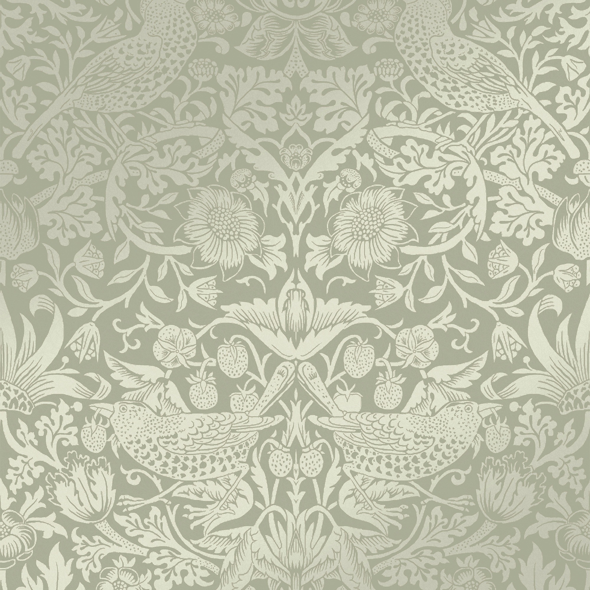 WILLIAM MORRIS AT HOME Vliestapete »Strawberry Thief Fibrous«, Retro, Design Tapeten