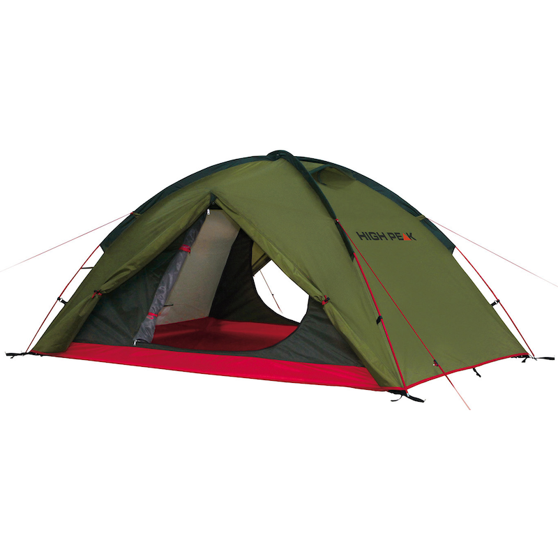 HIGH PEAK Kuppelzelt »Woodpecker 3« 3 Personen Set, mit Transporttasche grün-rot
