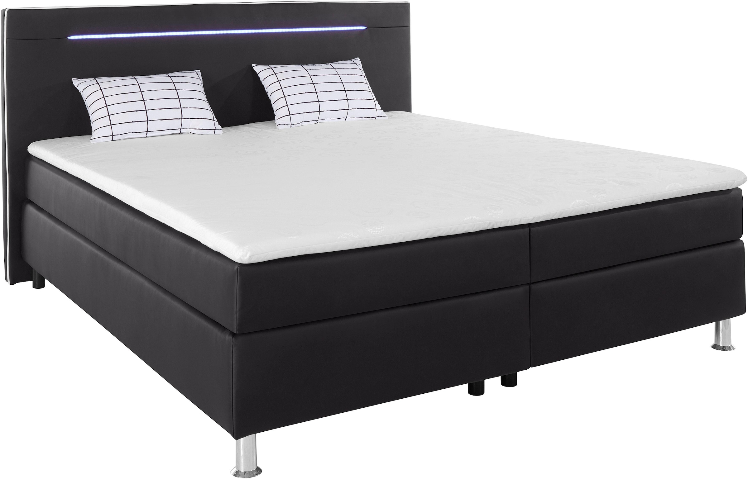 4. Bild von COLLECTION AB Boxspringbett, inkl. LED-Beleuchtung, Topper und Kissen