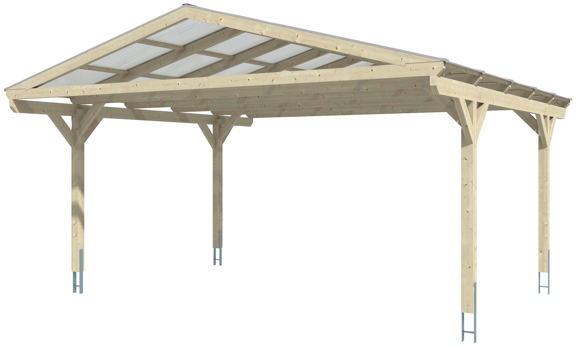 Skanholz Doppelcarport »Westerwald«, 534 cm, natur