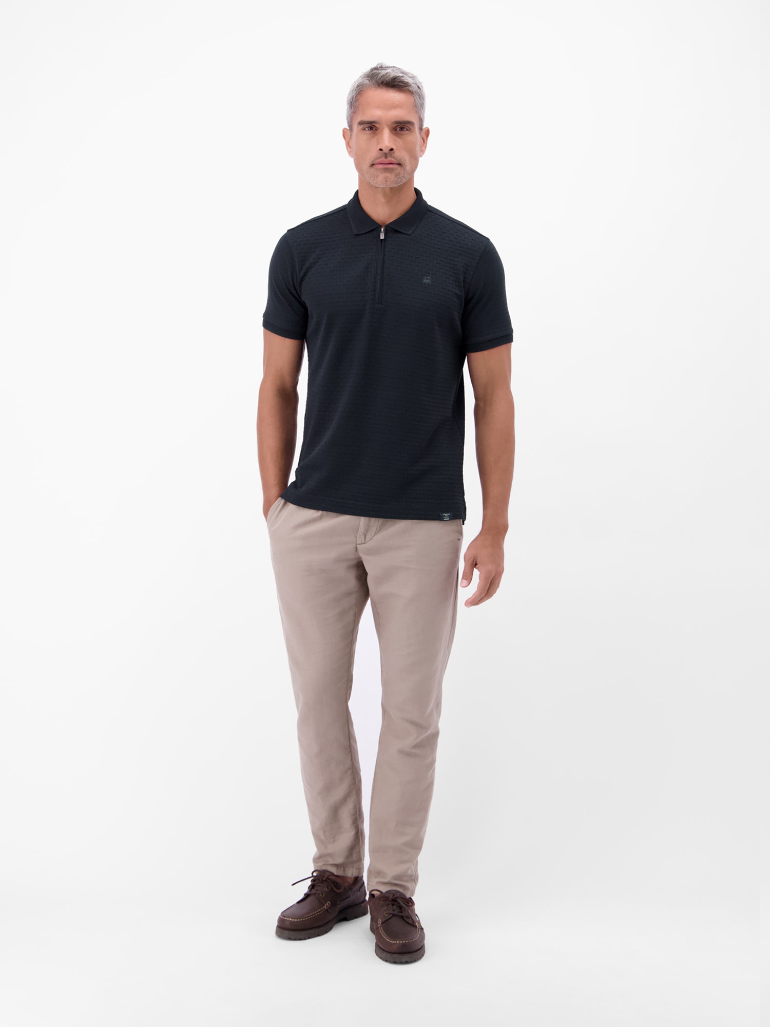 LERROS Poloshirt »Poloshirt mit Reißverschlusskragen in Strukturqualität«