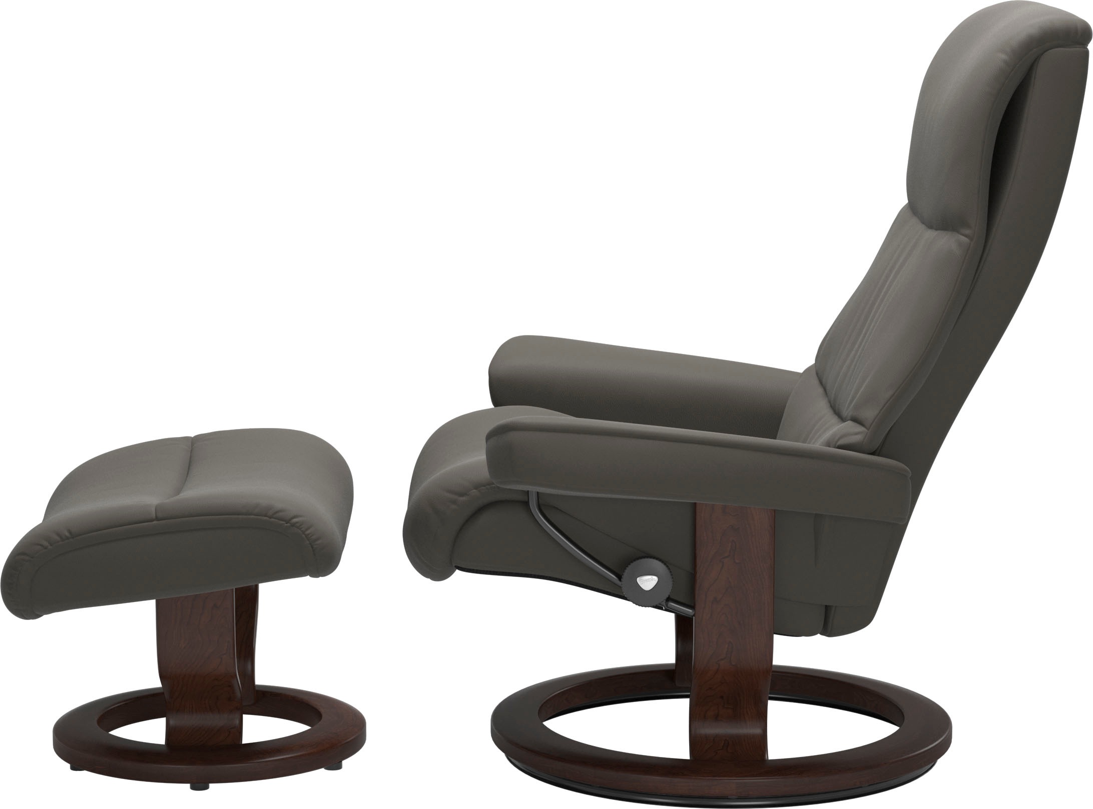 Stressless® Relaxsessel »View«, (Set, Relaxsessel mit Hocker), mit Classic Base, Größe M,Gestell Braun