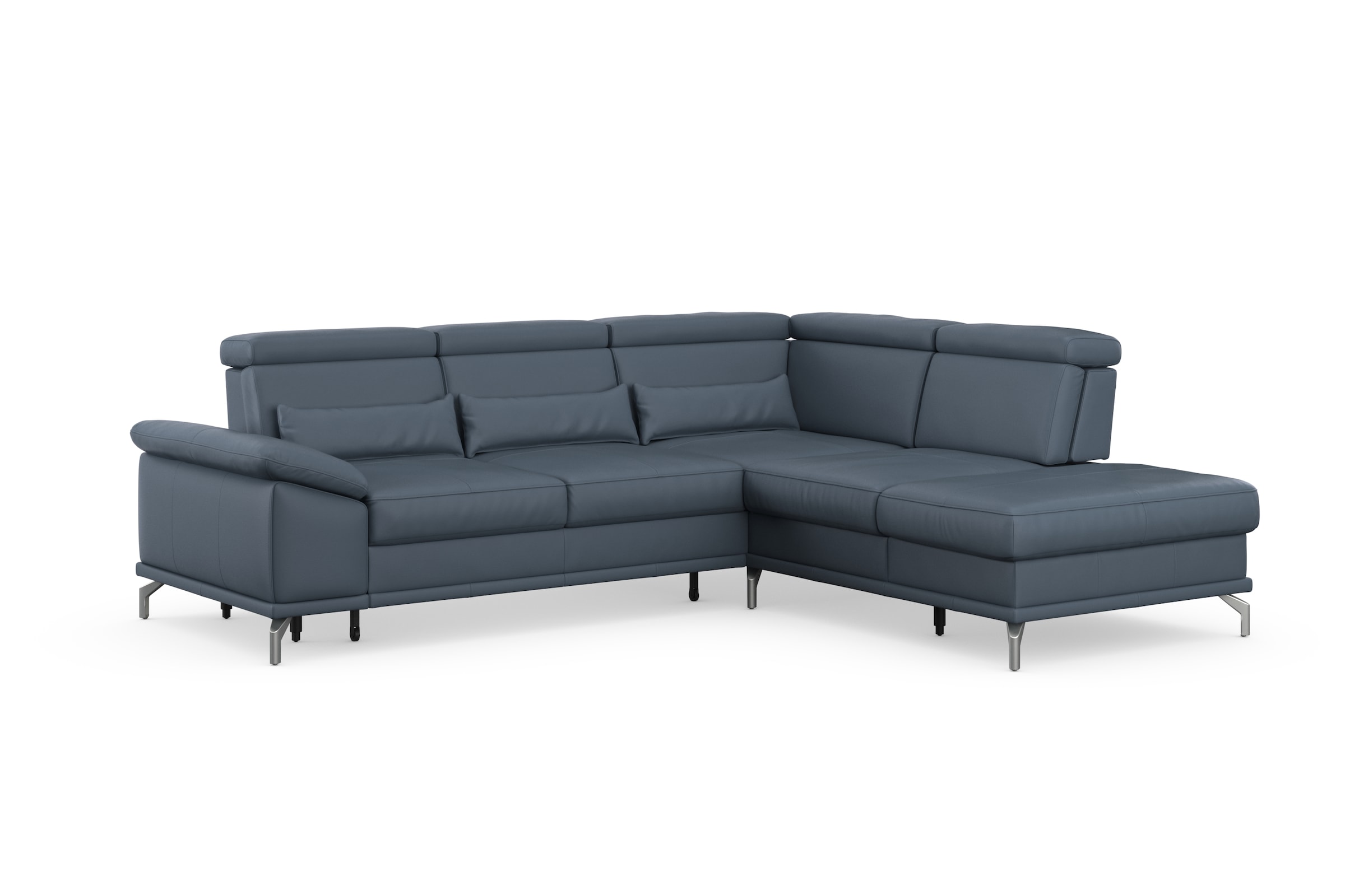 sit&more Ecksofa »Cabrio L-Form, mit Sitztiefenverstellung, Arm- und Kopfteilverstellung«, 3 Nierenkissen, Federkern, optional Bettfunktion und Stauraum