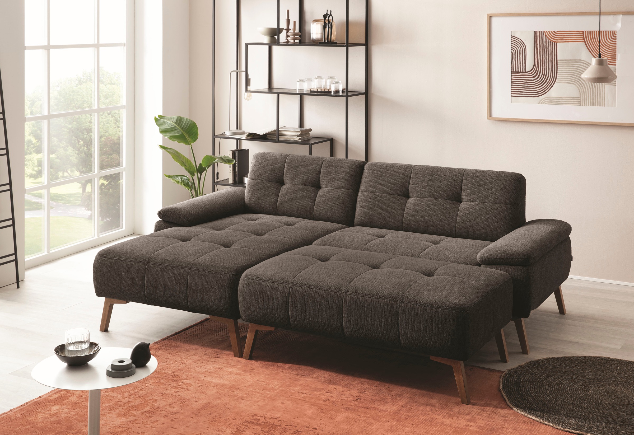 exxpo - sofa fashion Ecksofa Sassari, bequem und komfortabel, moderner Webs günstig online kaufen