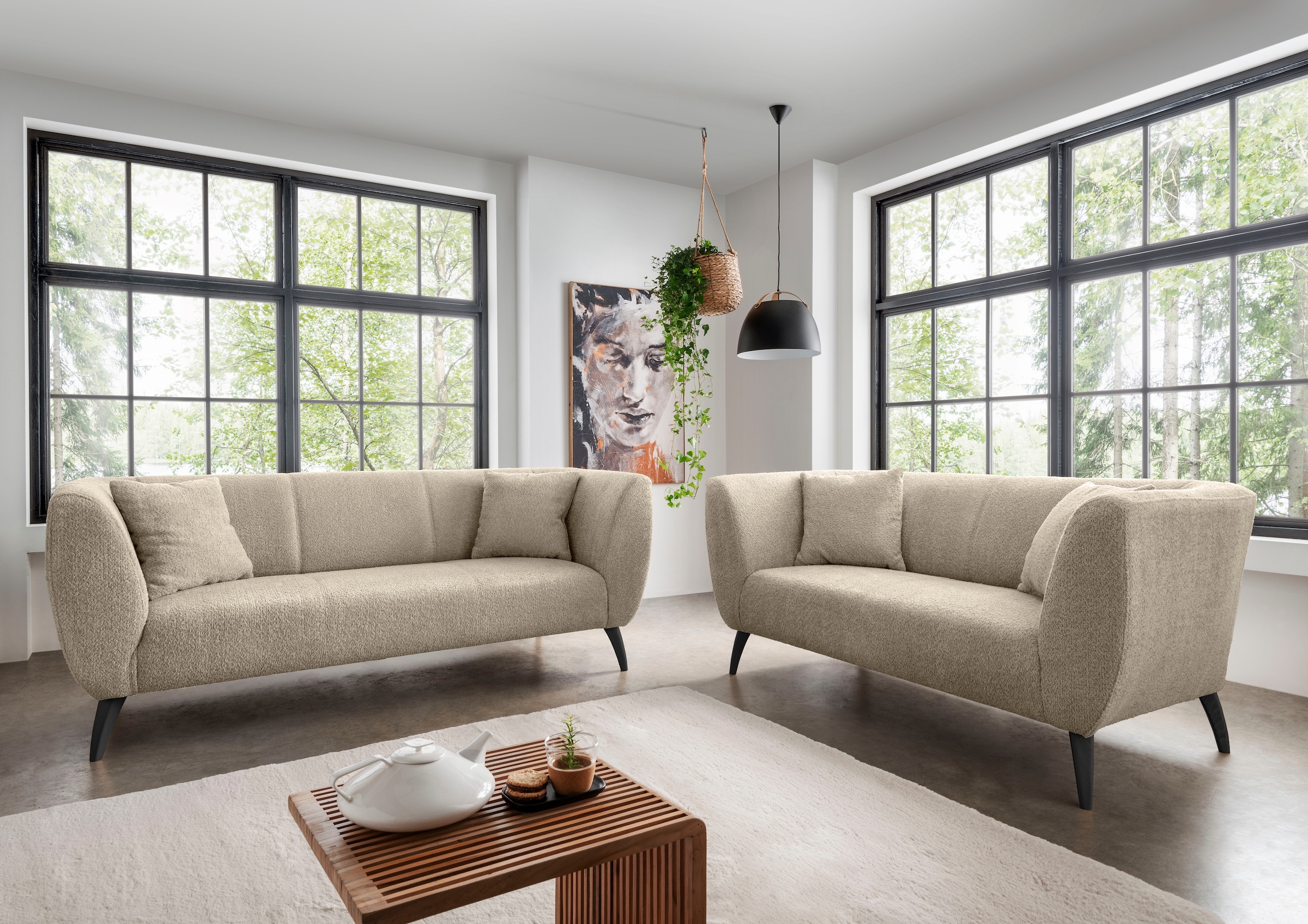 Home affaire Polstergarnitur »Colori« Set, 3-Sitzer und 2-Sitzer, 2 Stk. tl günstig online kaufen