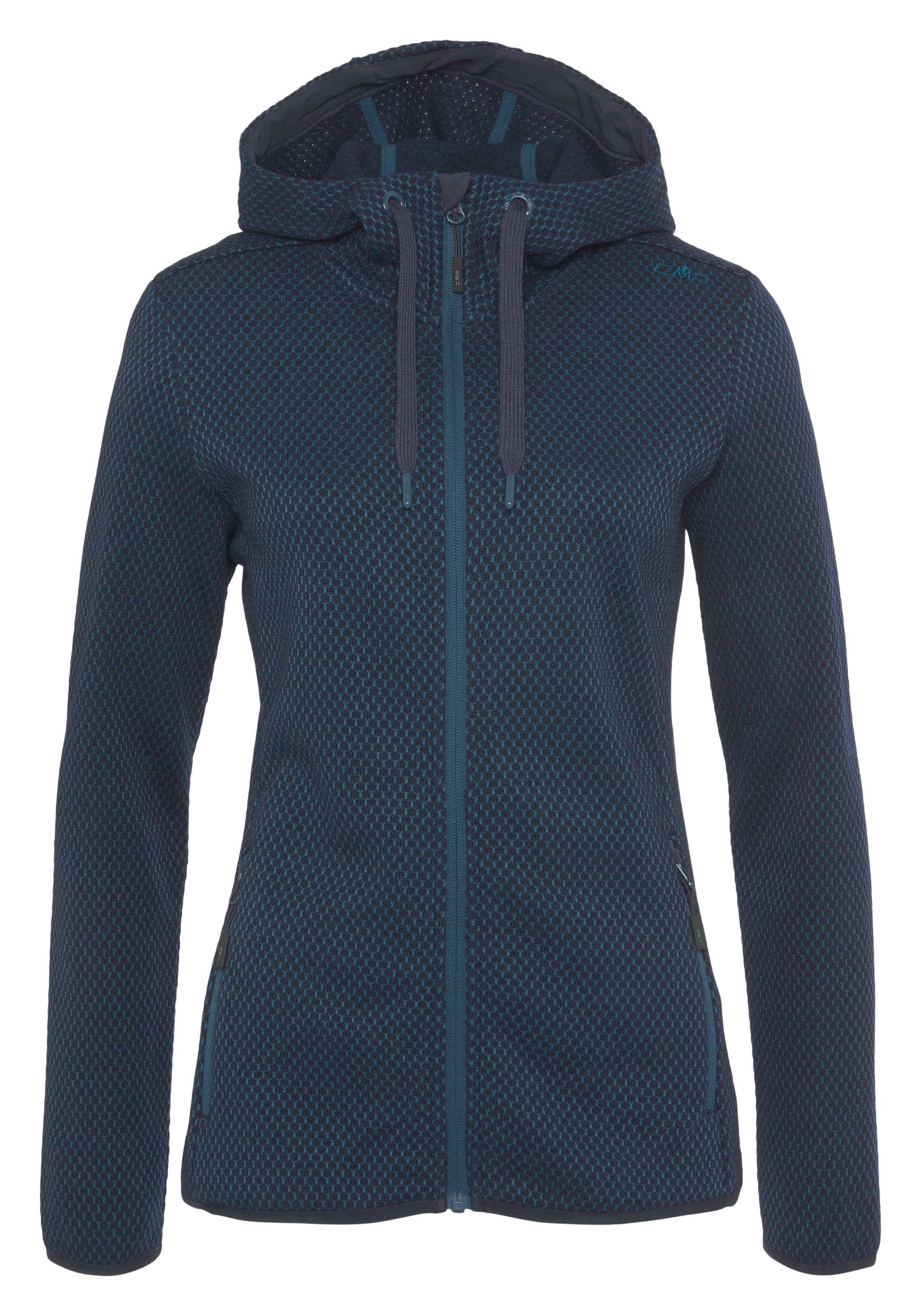CMP Strickfleecejacke, mit Kapuze, Wärmend & windabweisend & Atmungsaktiv
