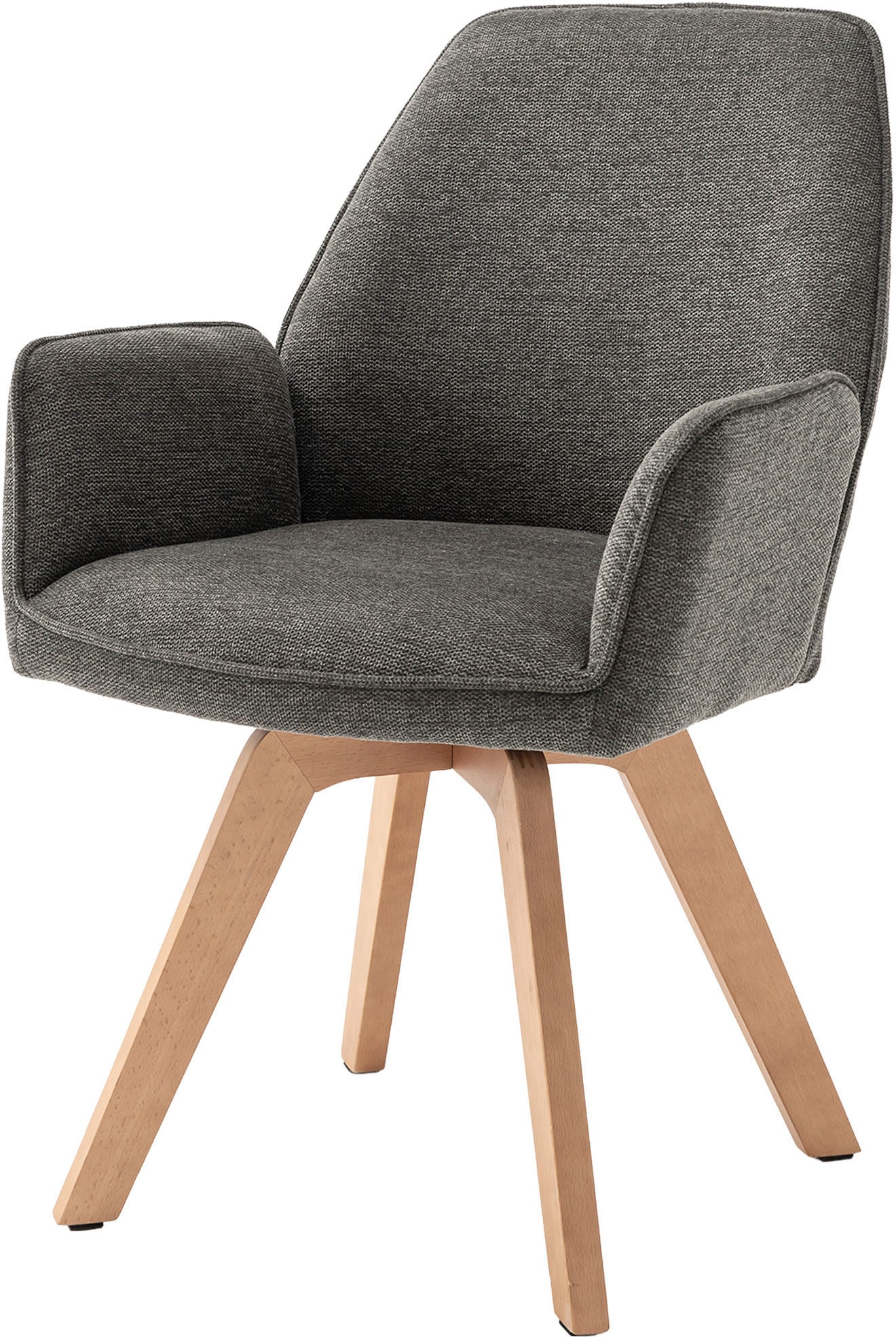 byLIVING Esszimmerstuhl »Tony« (Set) 2 Stk.mit Massivholzgestell eichefarbig, 360 Grad drehbar, hoher Sitzkomfort