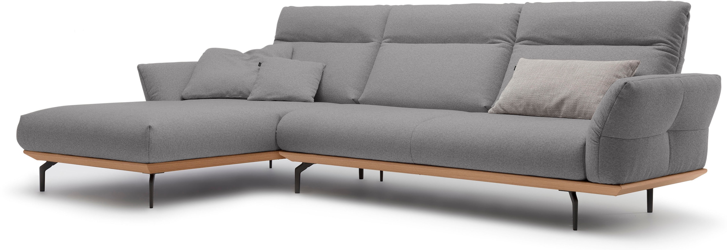 Creation BY ROLF BENZ Ecksofa »CR.460« Sockel in Eiche, Winkelfüße in Umbragrau, Breite 318 cm