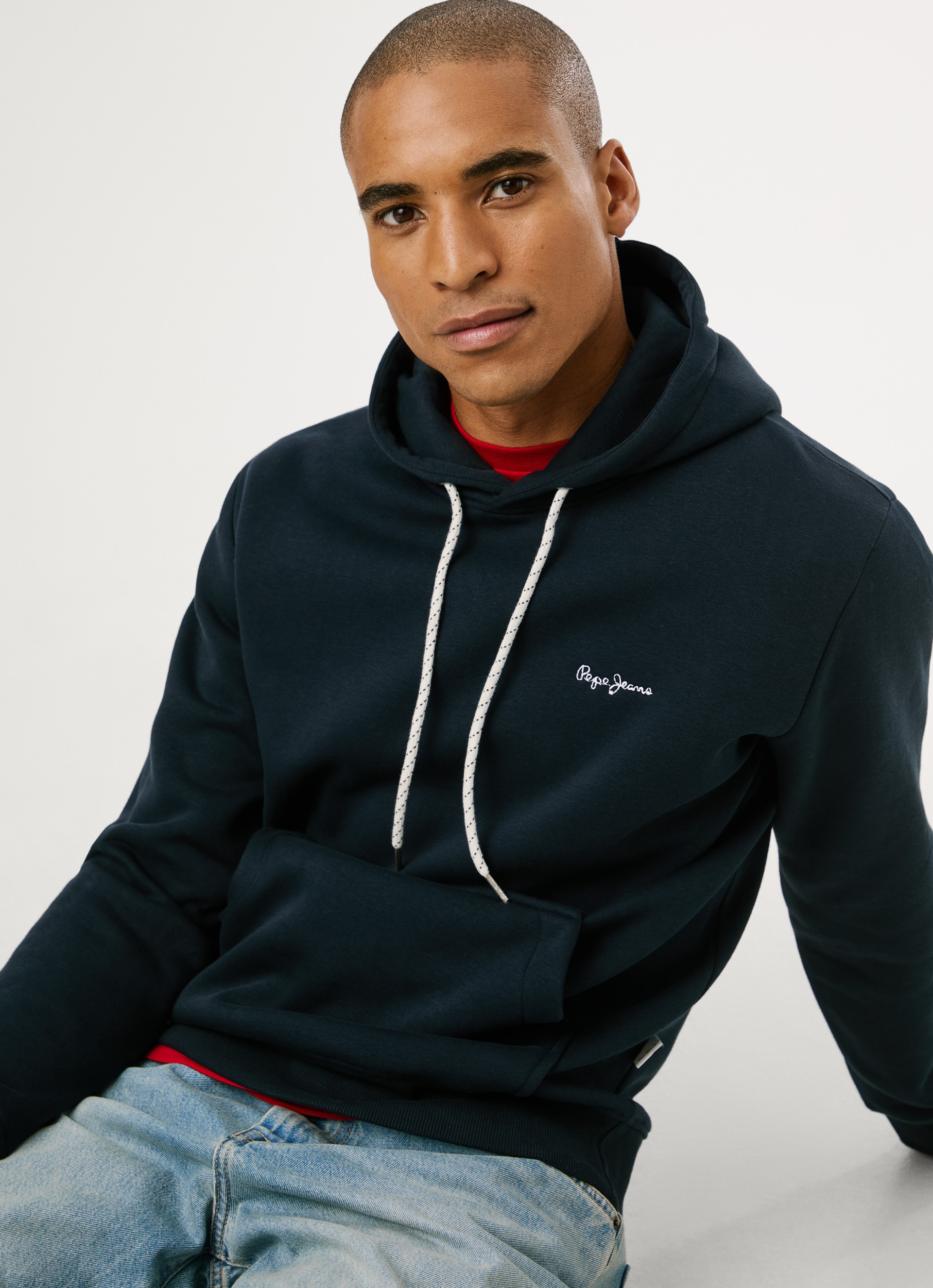 Pepe Jeans Hoodie »MACBETH SMALL LOGO« Regular Fit mit gesticktem Logo