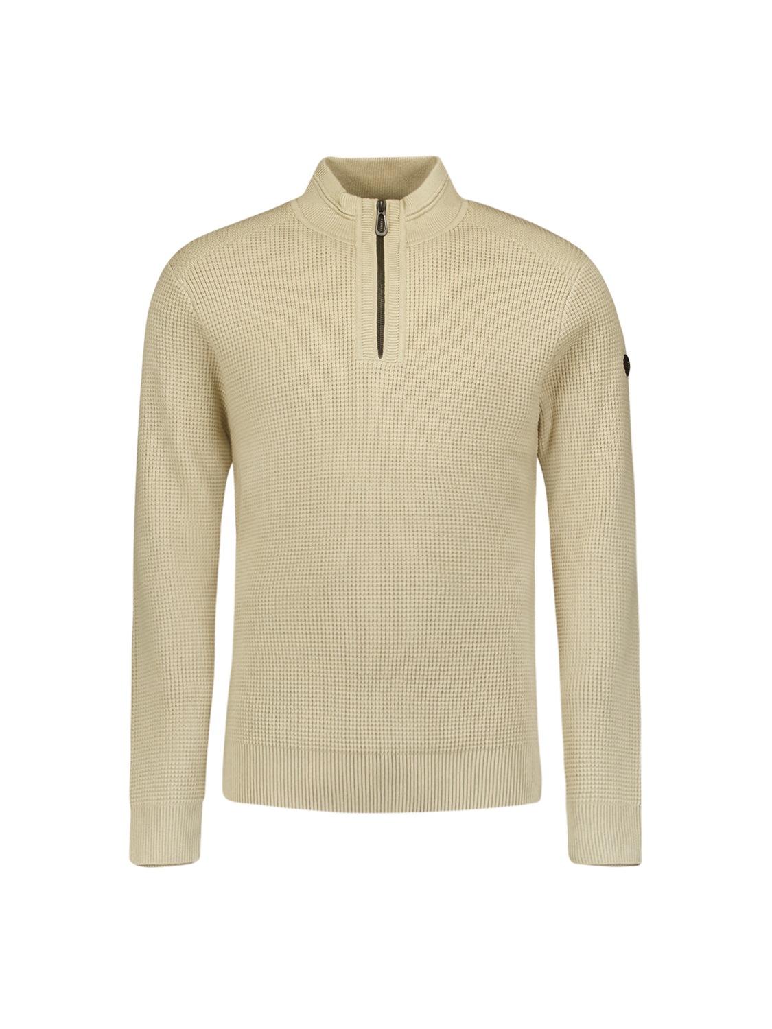 NO EXCESS Rollkragenpullover »No Excess Jacquard-Pullover mit halbem Reißverschluss«