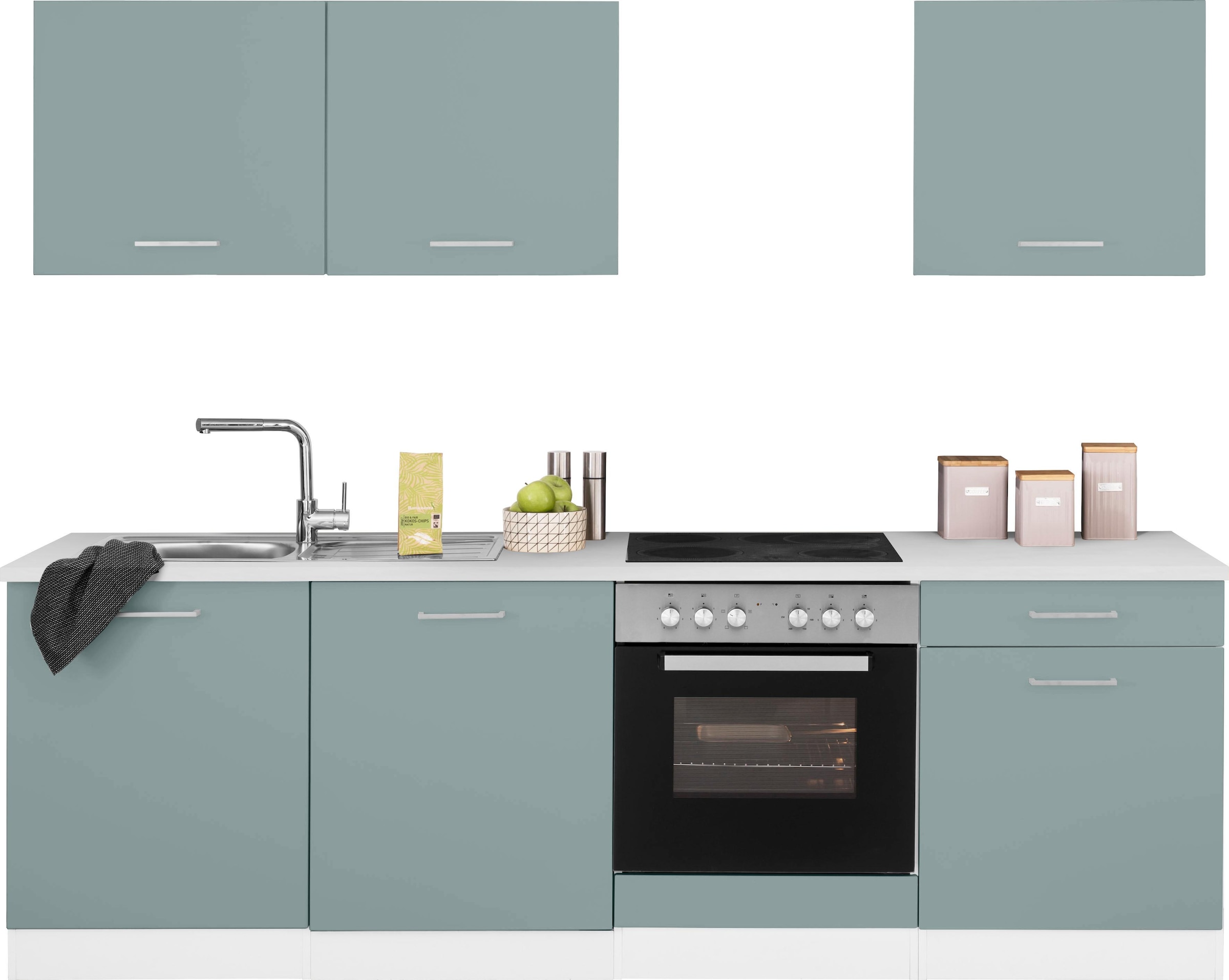 HELD MÖBEL Küchenzeile »Visby«, ohne E-Geräte, Breite 240 cm für Geschirrspülmaschine