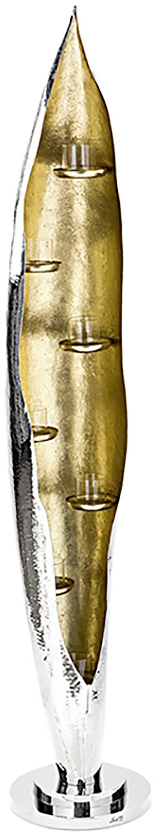 Fink Windlicht »CAVA, mit feiner Hammerschlagstruktur«, (1 St.), aus Aluminium und Glas, 7-flammig, Höhe ca. 130 cm
