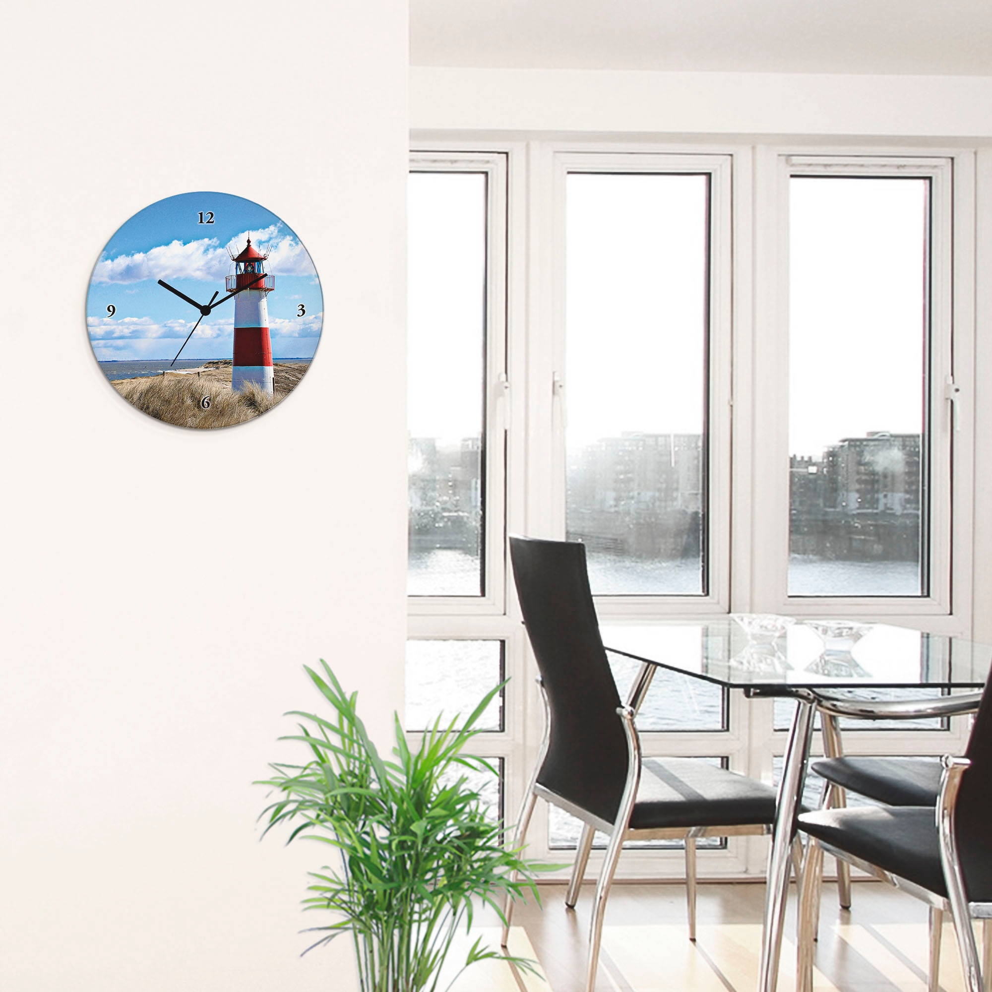 Artland Wanduhr »Leuchtturm Sylt« wahlweise mit Quarz- oder Funkuhrwerk, lautlos ohne Tickgeräusche