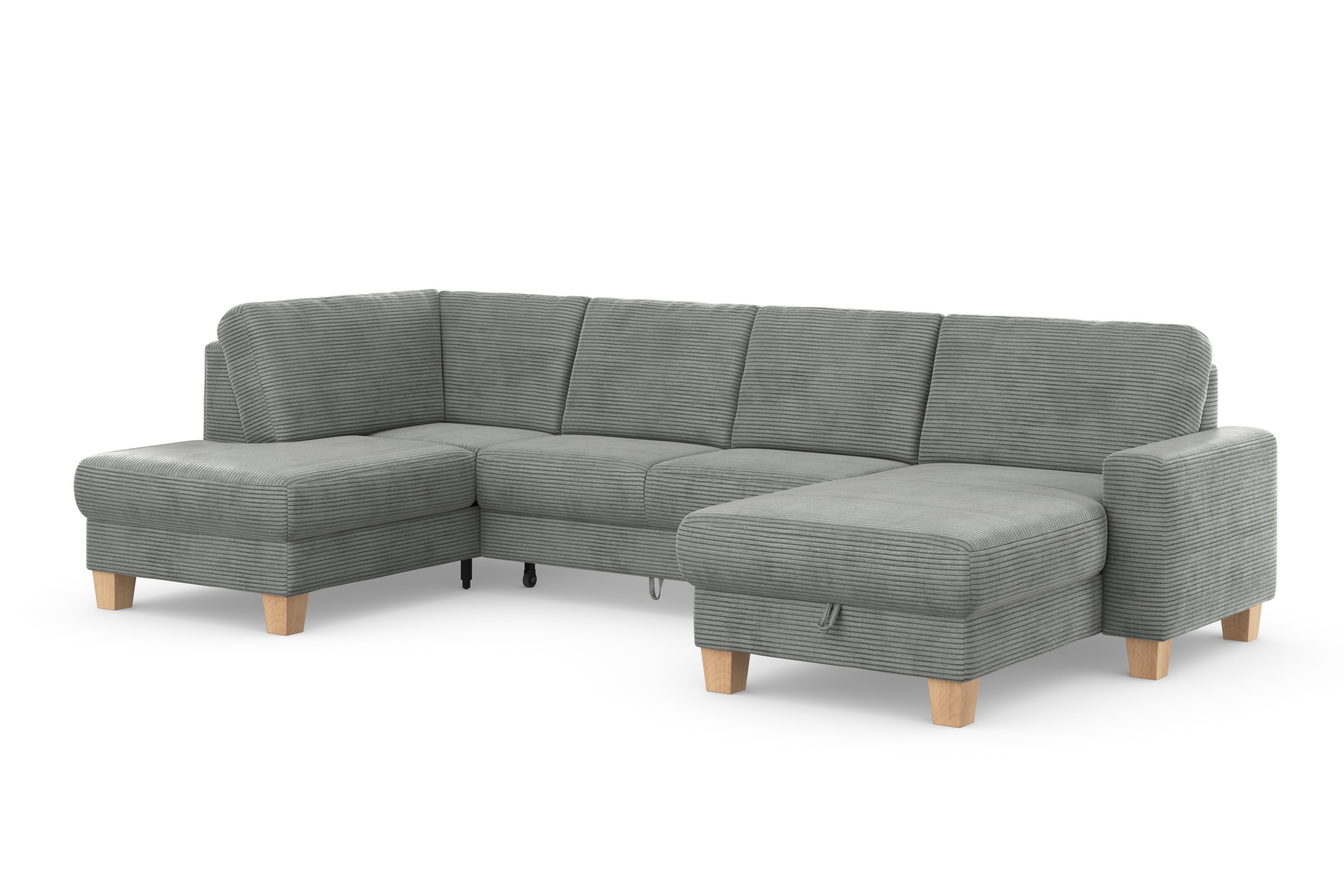 Home affaire Wohnlandschaft »Summer U-Form«, mit oder ohne Bettfunktion und Bettkasten, Cord-Bezug