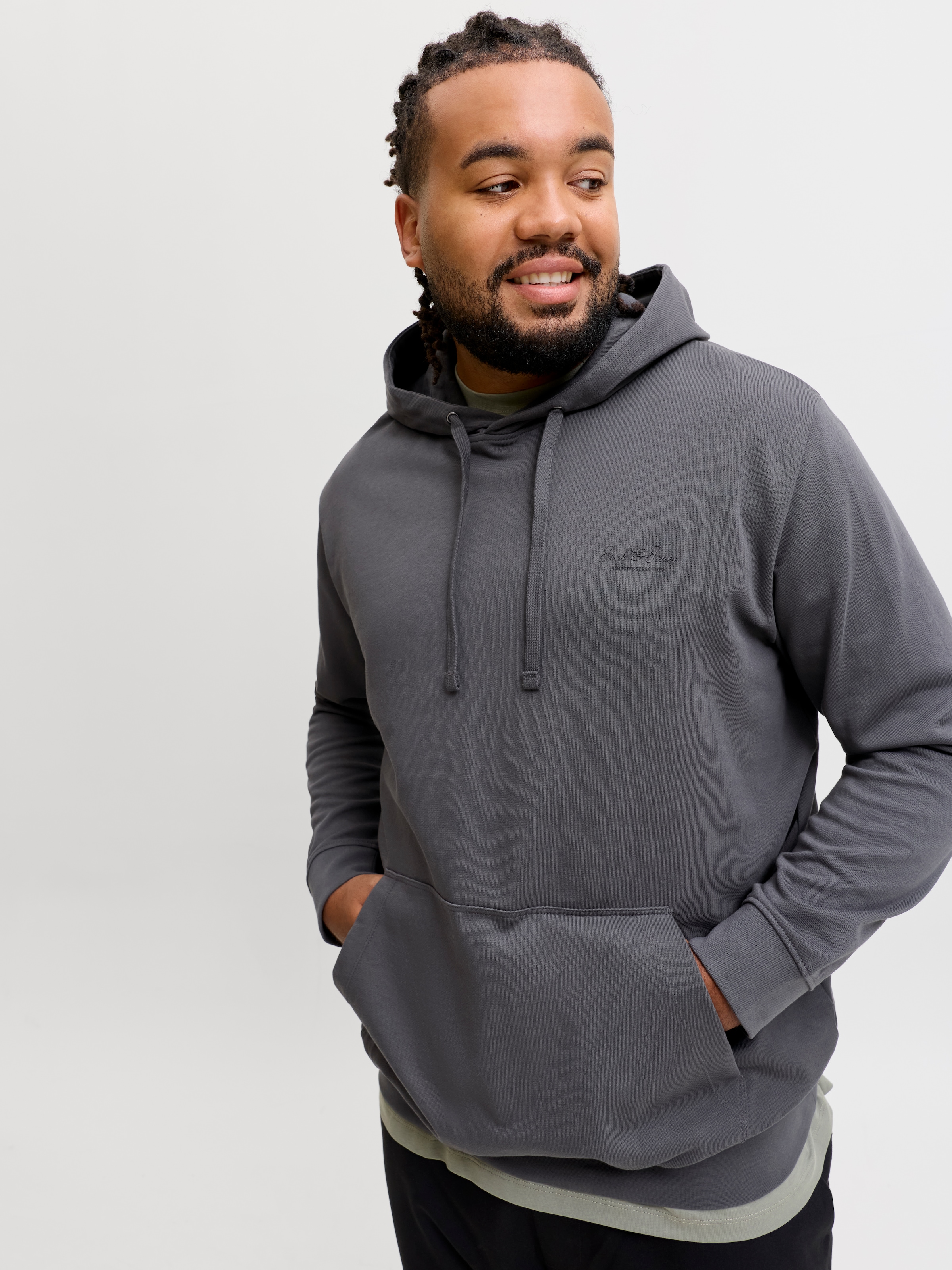 Jack & Jones PlusSize Kapuzensweatshirt »JJEARCHIVE GRAPHIC SWEAT HOOD SN PLS«, Baumwollmischung, regular fit
