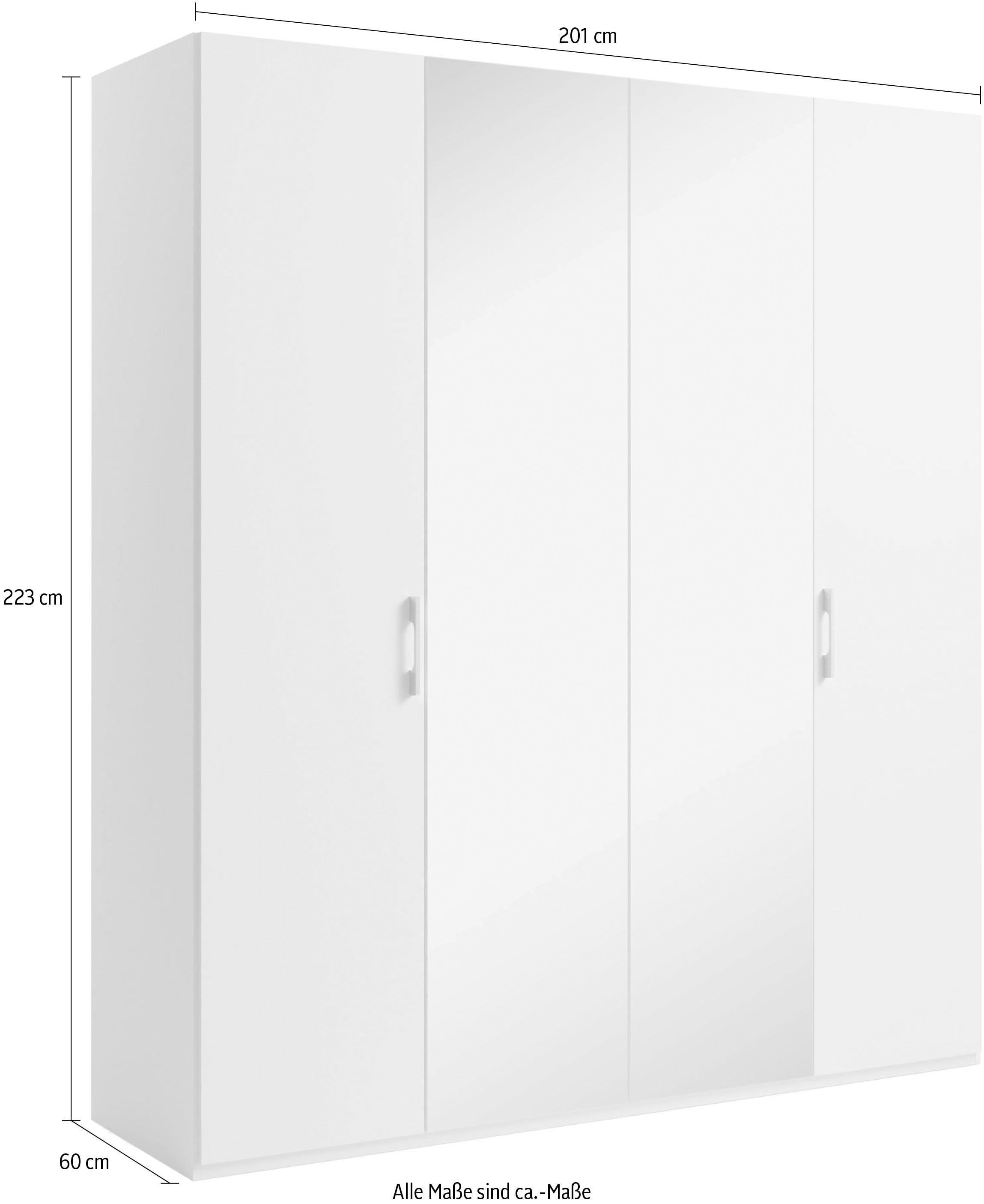 set one by Musterring Drehtürenschrank »Henderson«, mit Spiegel, in 2 Breiten, inkl. Fachböden und Kleiderstangen