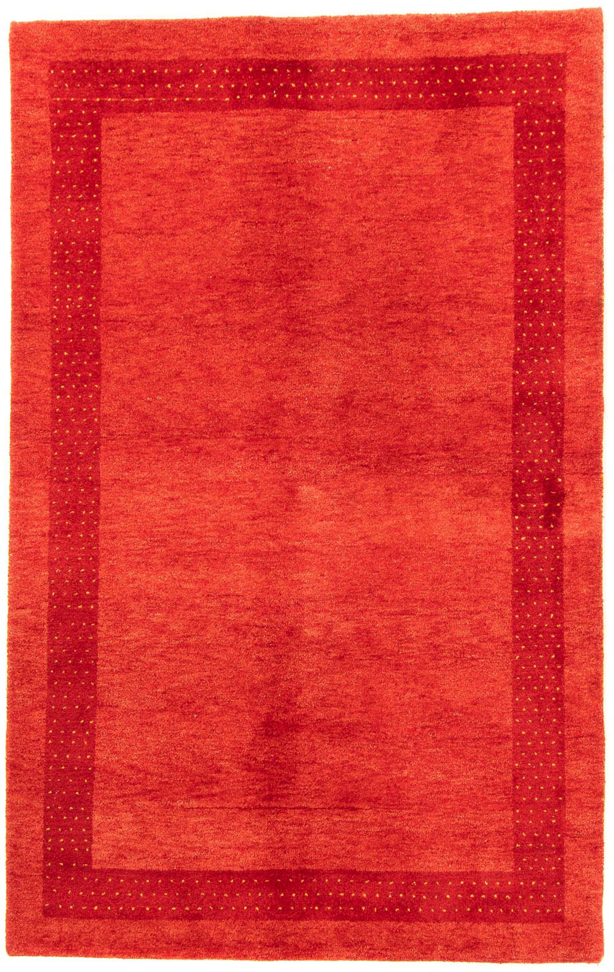 morgenland Wollteppich »Gabbeh - Indus - 245 x 154 cm - dunkelrot«, rechtec günstig online kaufen