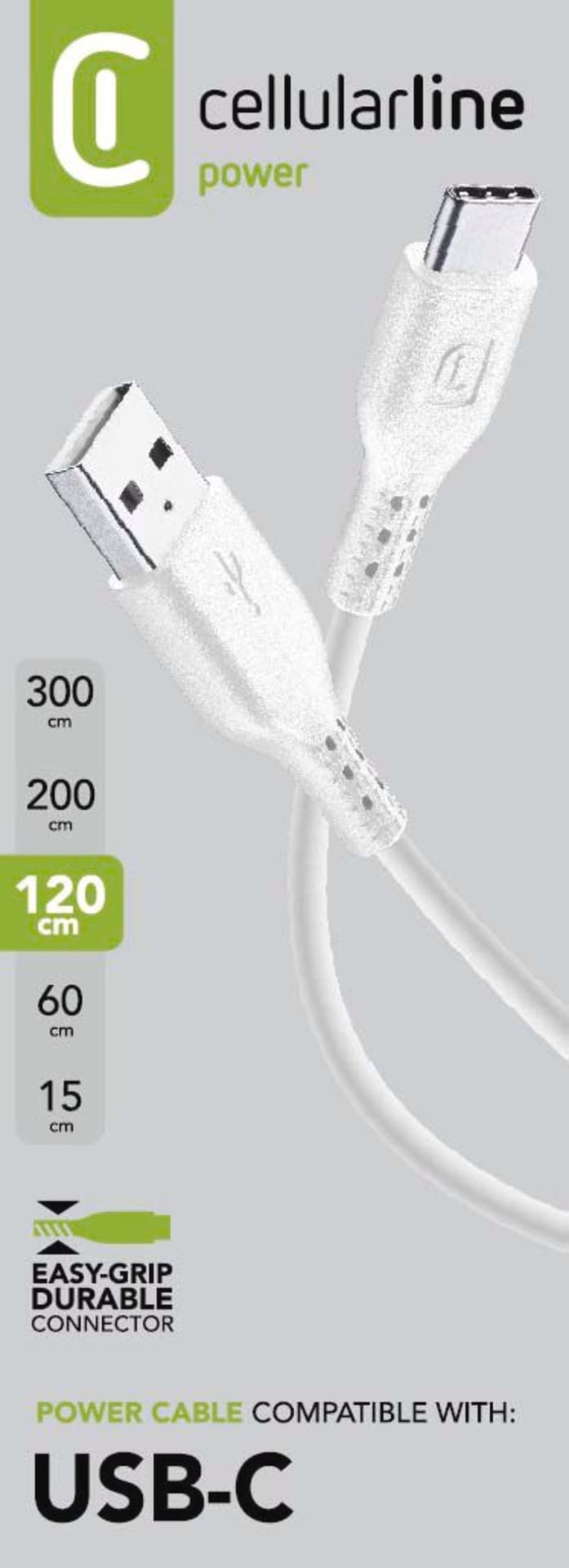 Cellularline USB-Kabel »Power Data Cable 1,2 m USB-A / Typ-C« USB Typ A | USB Typ C 120 cm