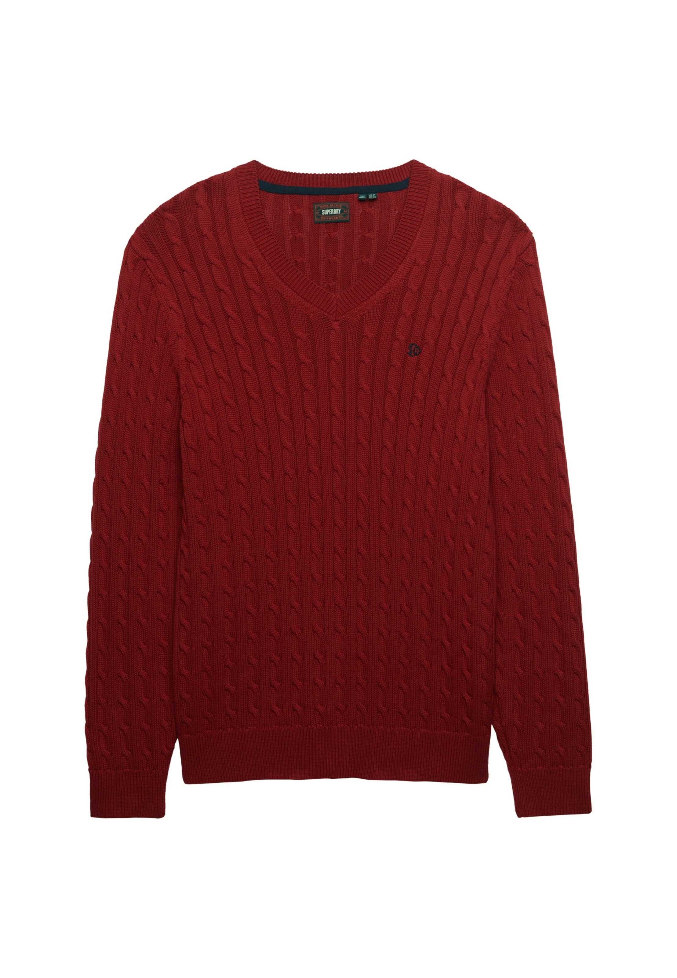 Superdry V-Ausschnitt-Pullover »OVERSIZED CABLE V NECK JUMPER« Baumwolle, oversized Fit