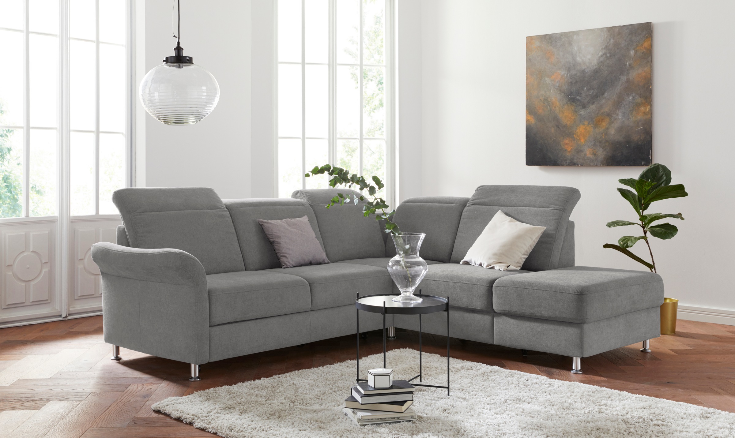 sit&more Ecksofa »Darwin L-Form«, inklusive Federkern, wahlweise mit Kopfte günstig online kaufen