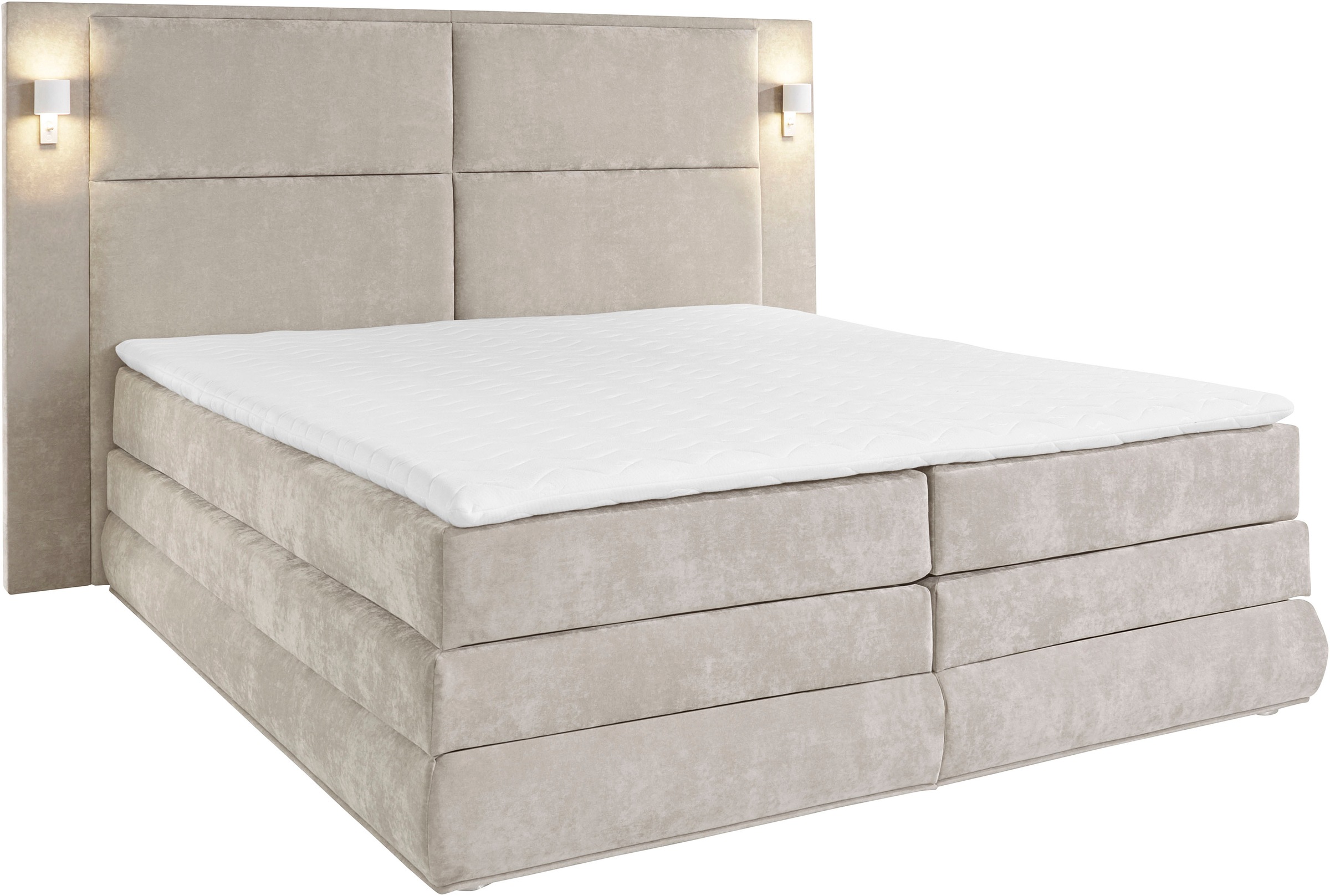COLLECTION AB Boxspringbett Copenhagen, inklusive Bettkasten und Topper, wahlweise mit LED-Beleuchtung