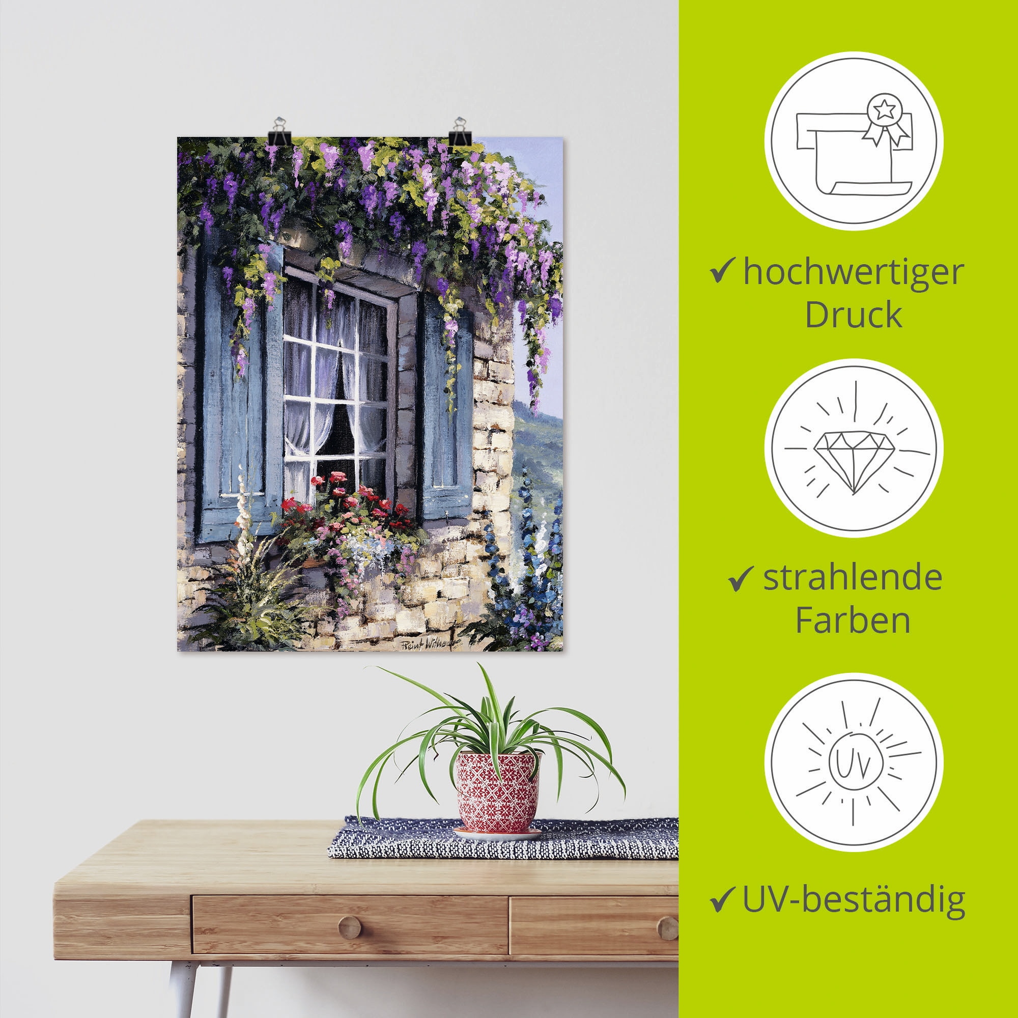 Artland Wandbild »Fenster I«, Fenster & Türen, (1 St.), als Leinwandbild, Poster, Wandaufkleber in verschied. Größen