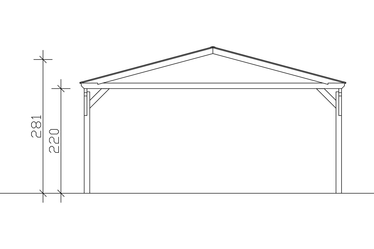 Skanholz Doppelcarport »Westerwald«, 534 cm, natur
