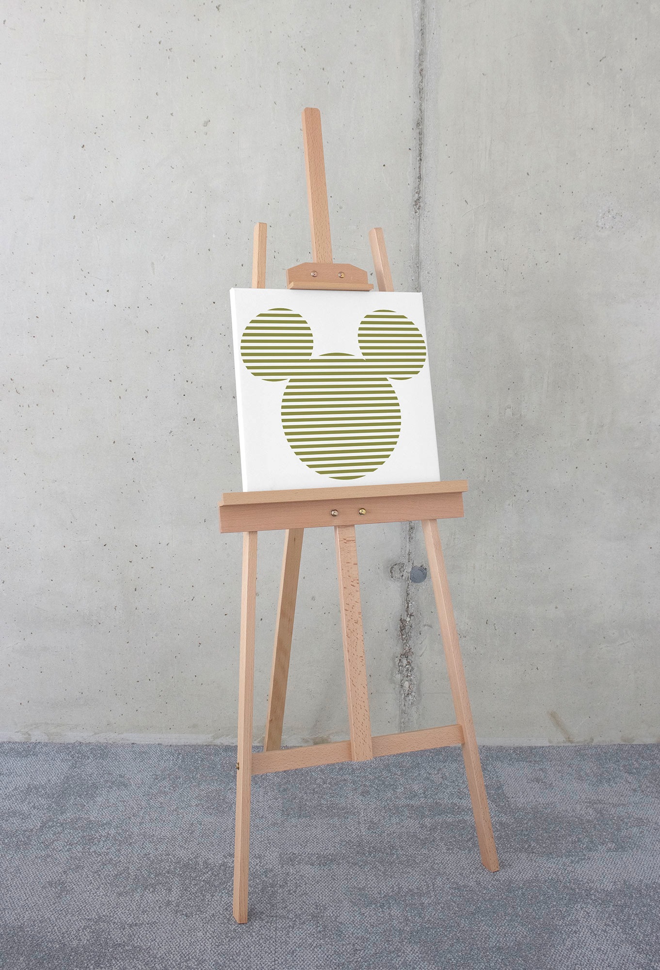 Komar Leinwandbild »Mickey Horizontal Stripes - Größe 40 x 40 cm« Natur 1 S günstig online kaufen
