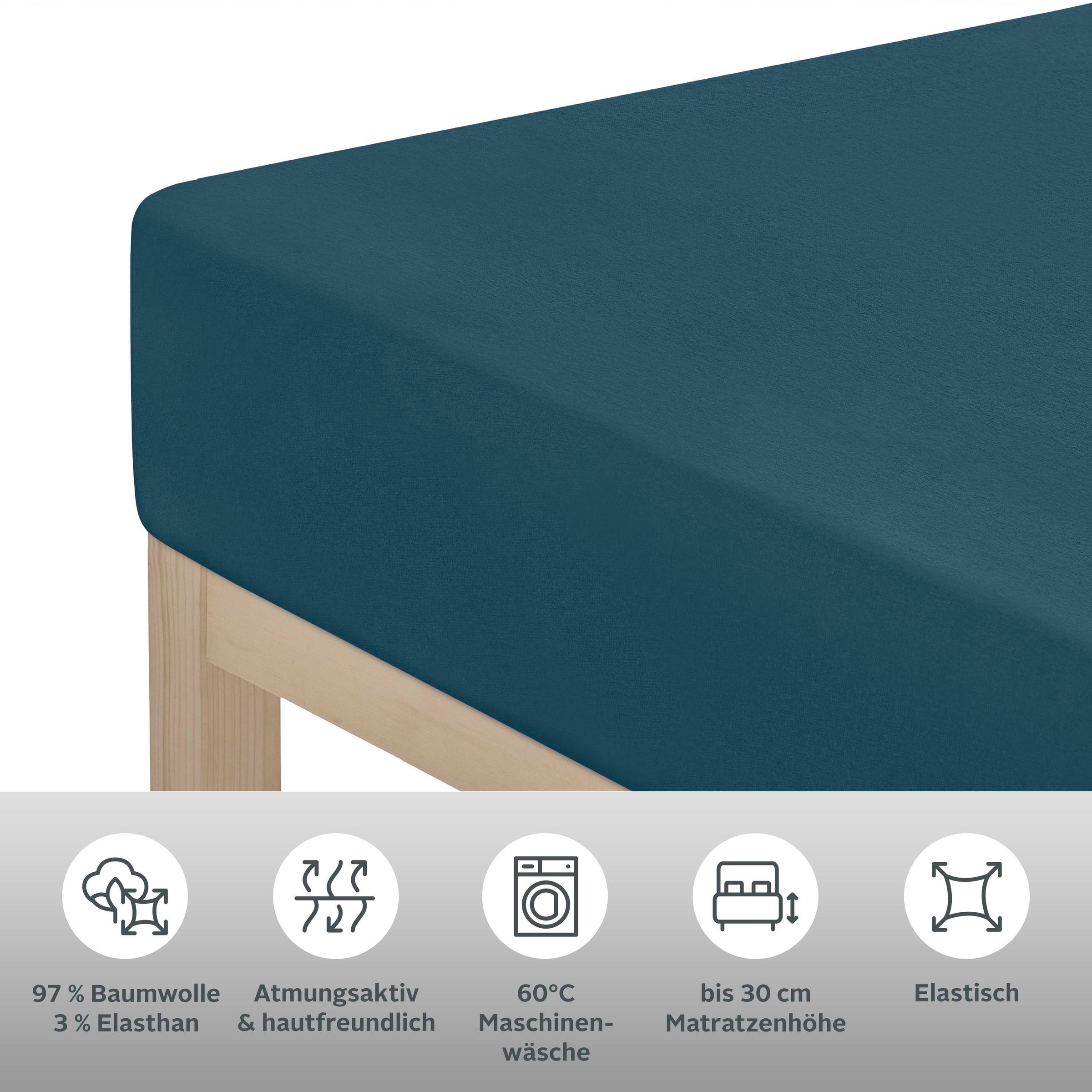 Leonique Spannbettlaken »Malia in Gr. 90x200, 140x200 oder 180x200 cm«, aus günstig online kaufen