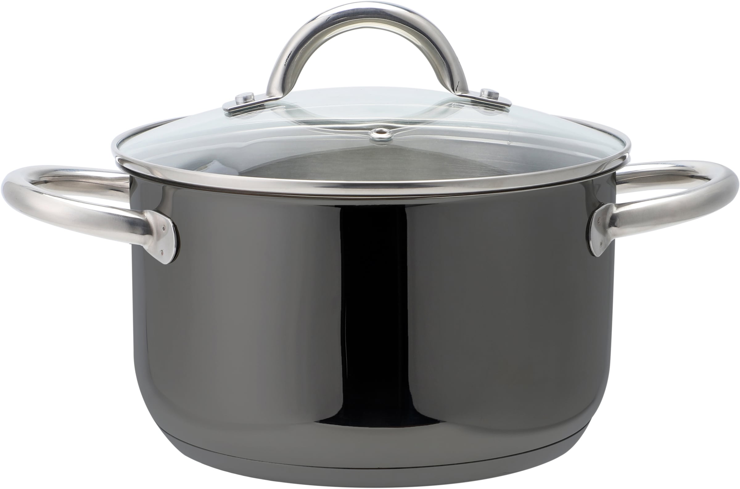 ECHTWERK Topf-Set »Black-Edition«, Edelstahl 18/8, (Set, 8 tlg., je 1 Kochtopf 16/20/24 cm, Kasserolle 16 cm, Bratpfanne 24 cm), für alle Herdarten geeignet, Induktion