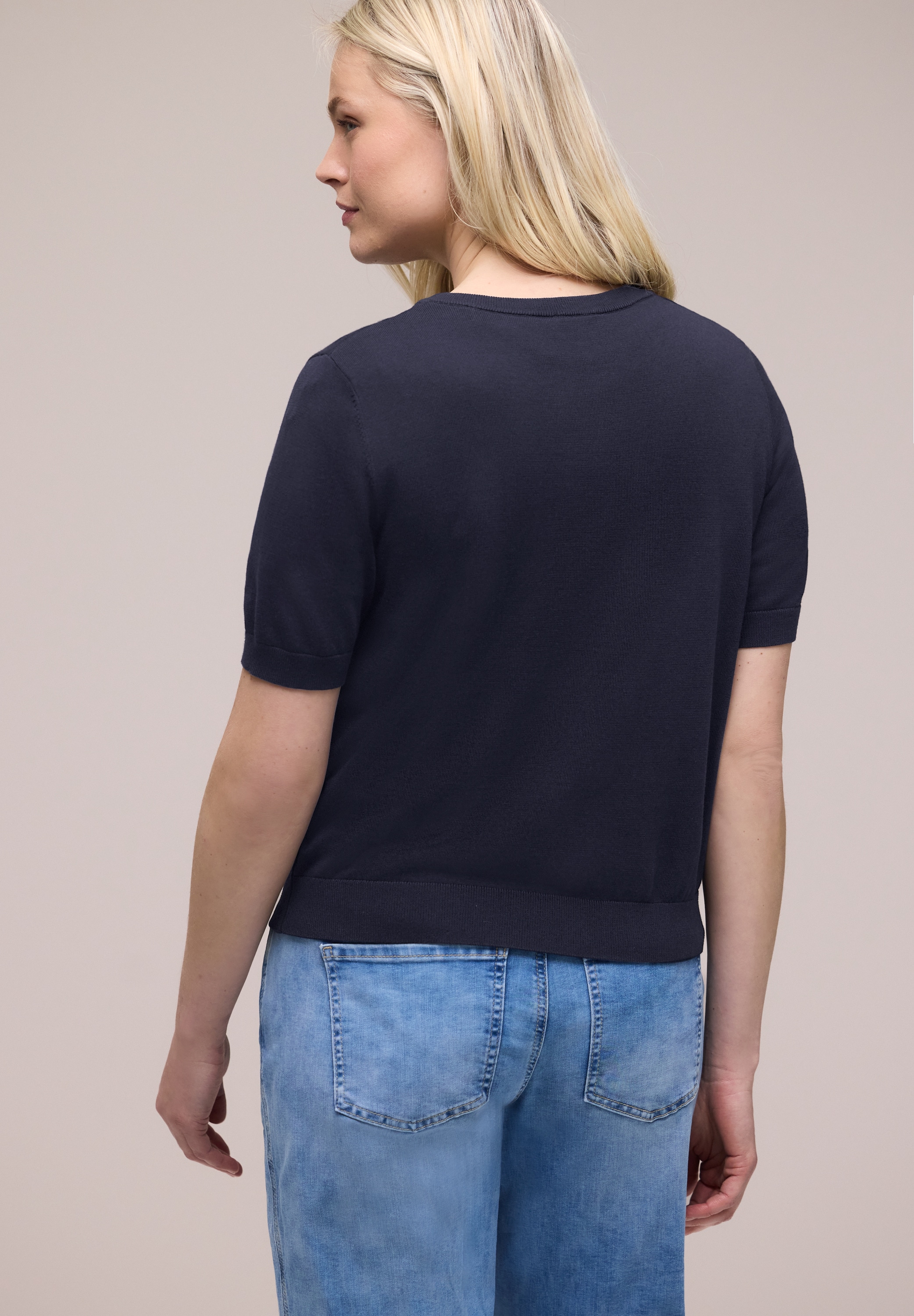 STREET ONE Cardigan Kurzarm-Cardigan mit Rundhals