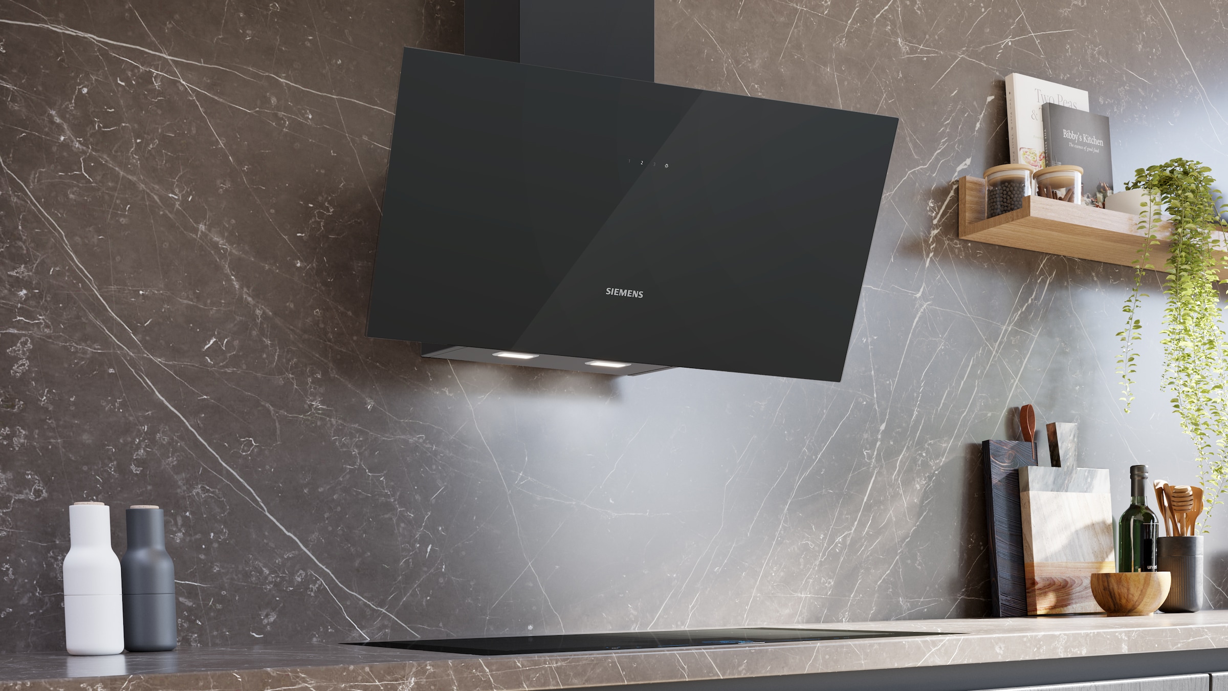 SIEMENS Kopffreihaube »LC85KDF61« Serie iQ300 LED-Beleuchtung und Doppelfiltersystem für frische Küchenluft
