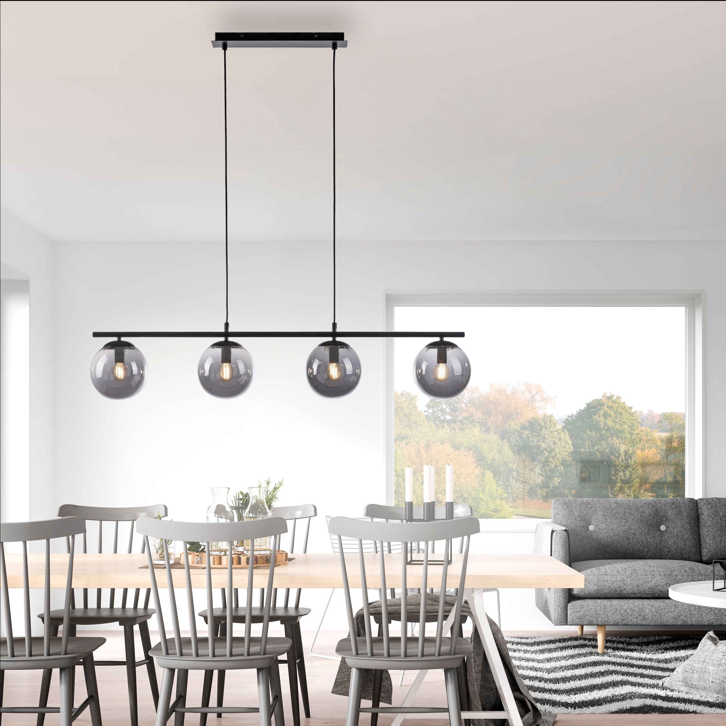JUST LIGHT Pendelleuchte »BIG WIDOW«, 4 flammig, Leuchtmittel E14 | ohne Leuchtmittel, ExklusiveE14