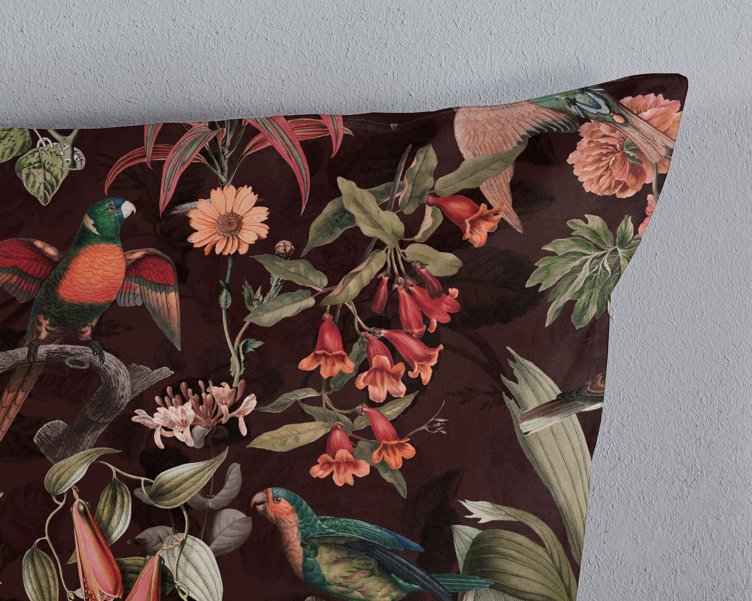 PURE luxury collection Wendebettwäsche »Elmira« 3 Stk. tlg. Mikrofaser, Pflegeleicht, Reißverschluss, Wendeoptik, dunkel Dschungel