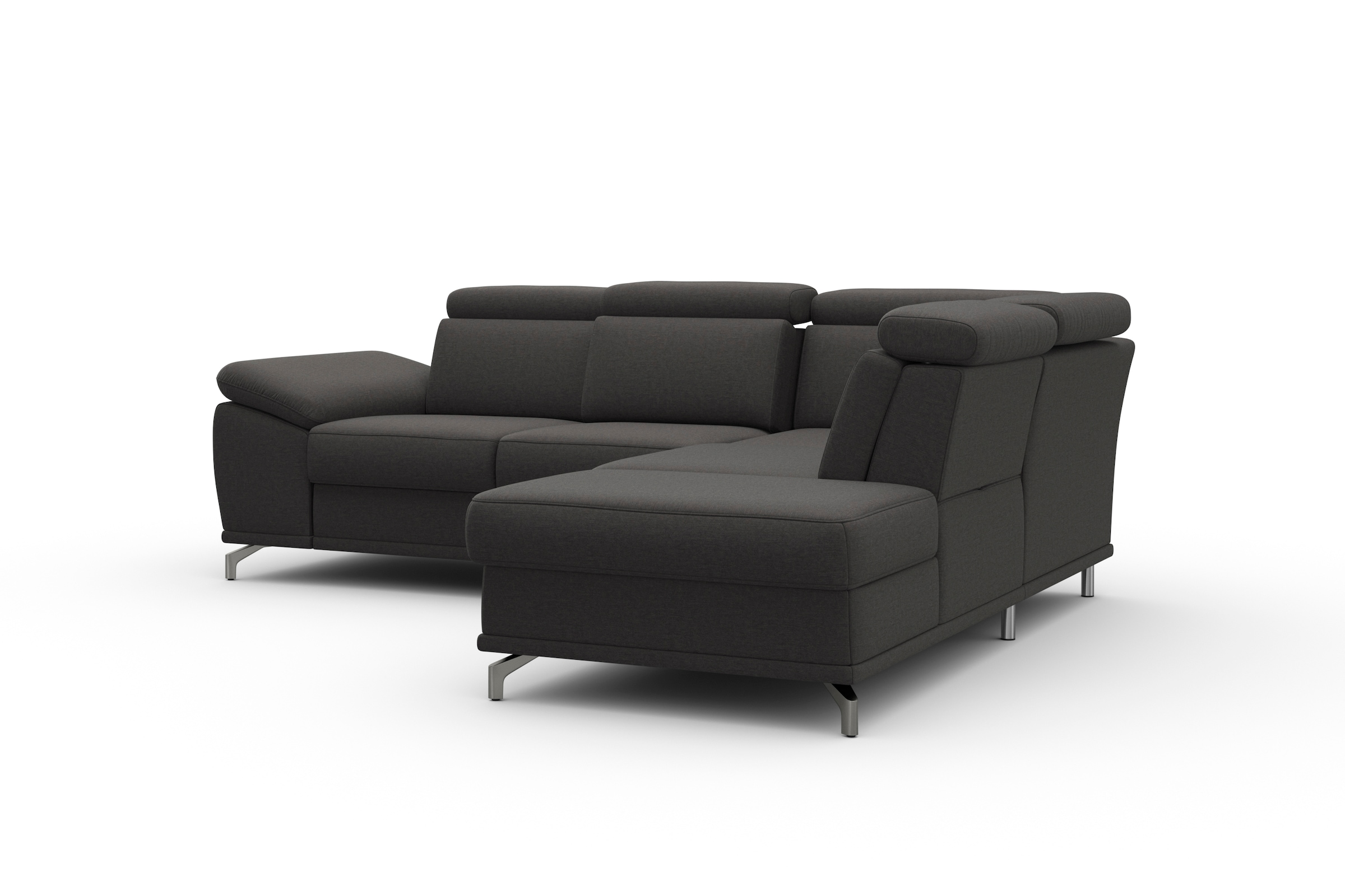 sit&more Ecksofa »Cabrio L-Form, mit Sitztiefenverstellung, Arm- und Kopfteilverstellung«, 3 Nierenkissen, Federkern, optional Bettfunktion und Stauraum