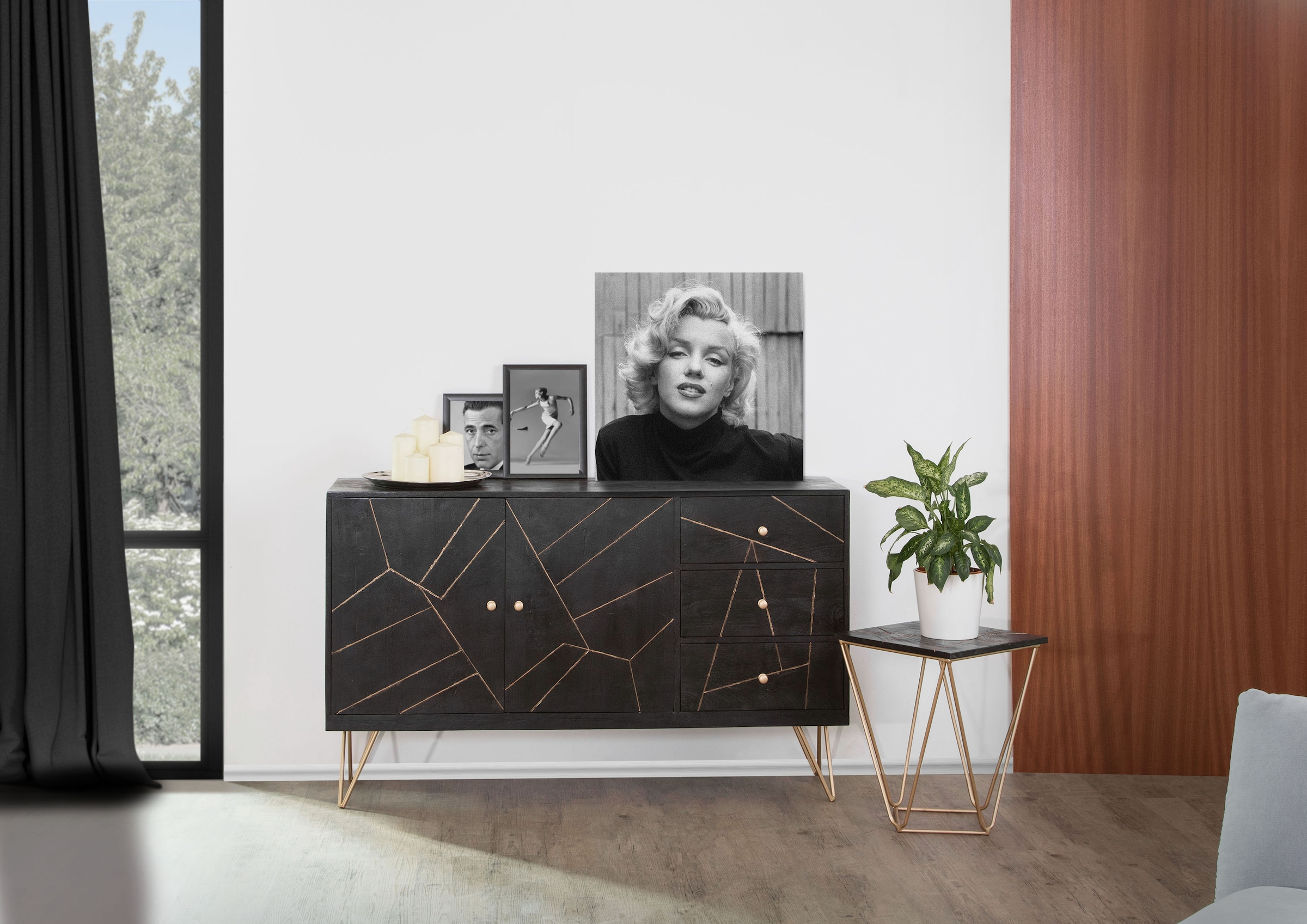 Gutmann Factory Sideboard, mit modernen Haarnadel Beinen auf Rechnung  kaufen