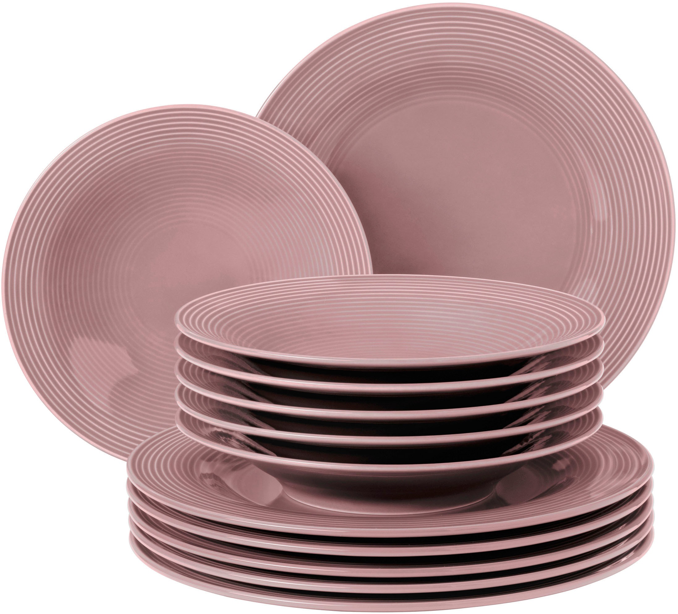 Seltmann Weiden Tafelservice »Geschirr-Set, 12 Teile, Beat Altrosa«, (Set, günstig online kaufen