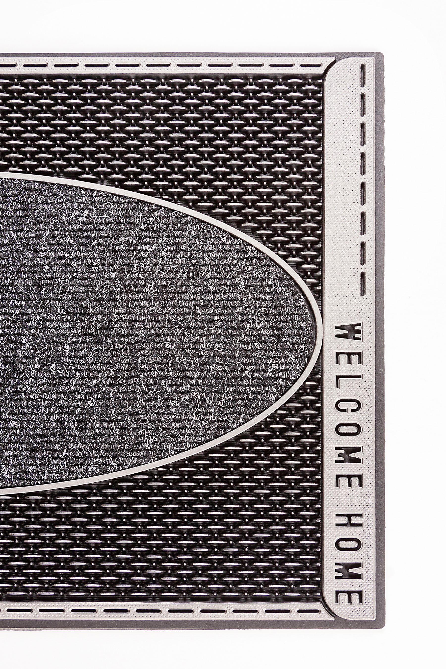 Home2Fashion Fußmatte »DC Clean Welliton, Welcome«, rechteckig, 8 mm Höhe, Schmutzfangmatte, mit Spruch, robust, In- und Outdoor geeignet