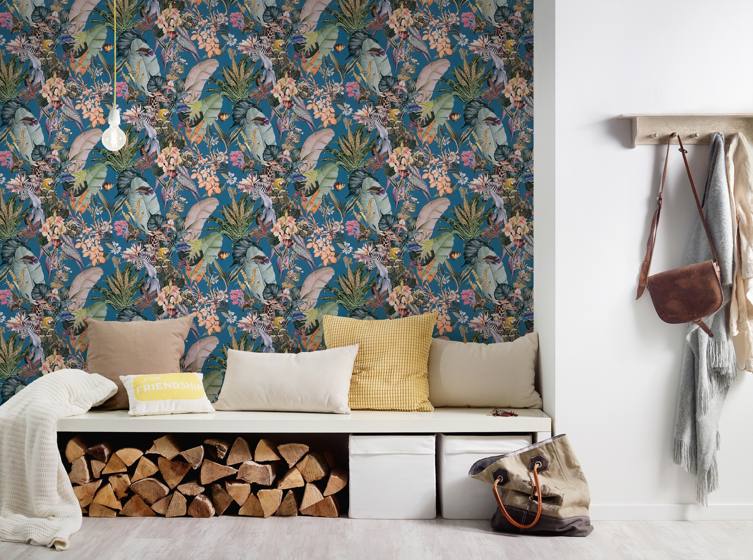 A.S. Création Vliestapete »Dream Flowery«, floral-botanisch-Wald, Tiertapete Tapete Blumenoptik Tapeten Wohnzimmer Schlafzimmer Küche