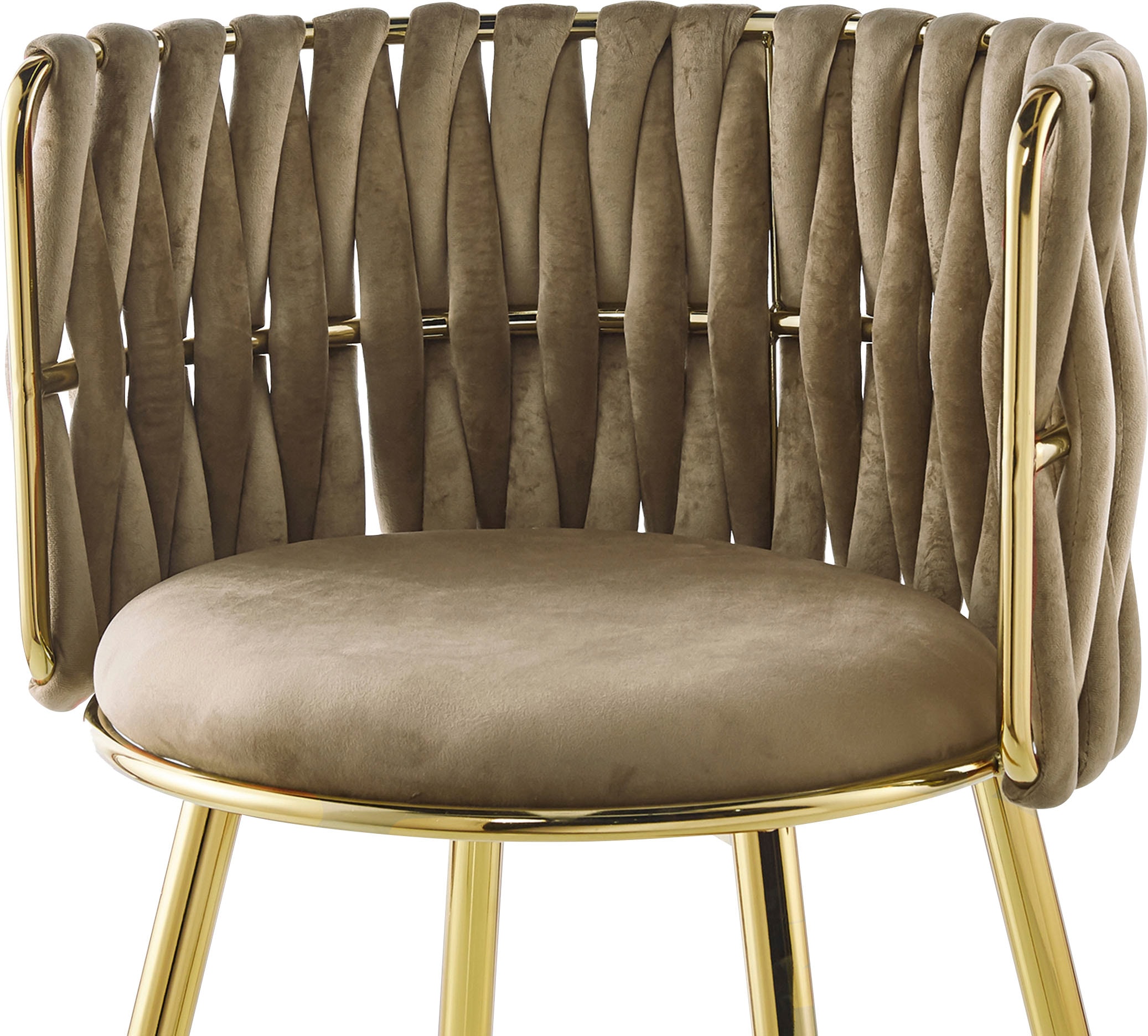 Kayoom Esszimmerstuhl »Stuhl Milla 125 2er-Set,tolles Design der Rückenlehne,runde Sitzfläche«, (Set), 2 St., Stoffbezug, samtweicher Bezug, hochwertig, vielseitig einsetzbarer Stuhl