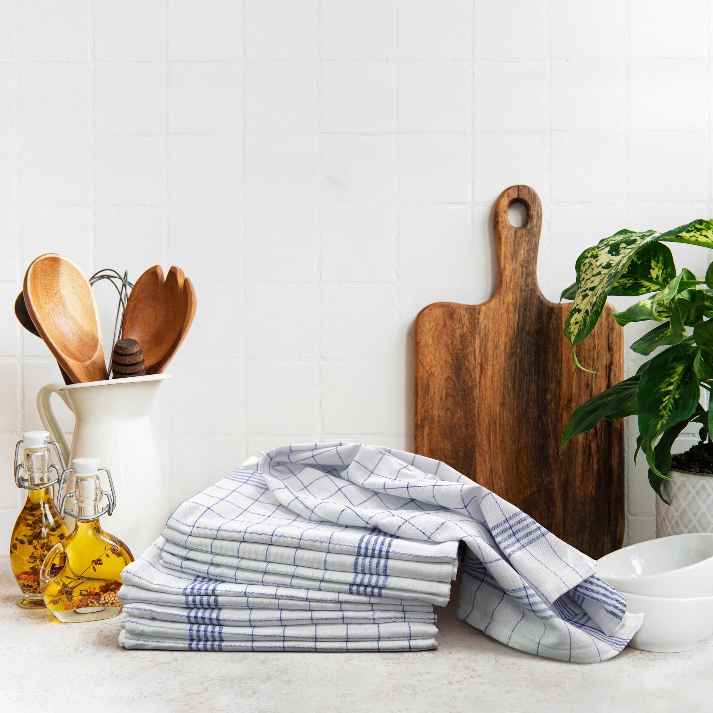 OTTO home Geschirrtuch »Klarissa, vielseitig nutzbar, saugfähig, einfache Reinigung, basic«, (Packung, 10 tlg., 10 Geschirrtücher 50 x 70 cm), 100% Baumwolle, 200 g/m², Geschirrtücher, Trockentuch, Grubentuch