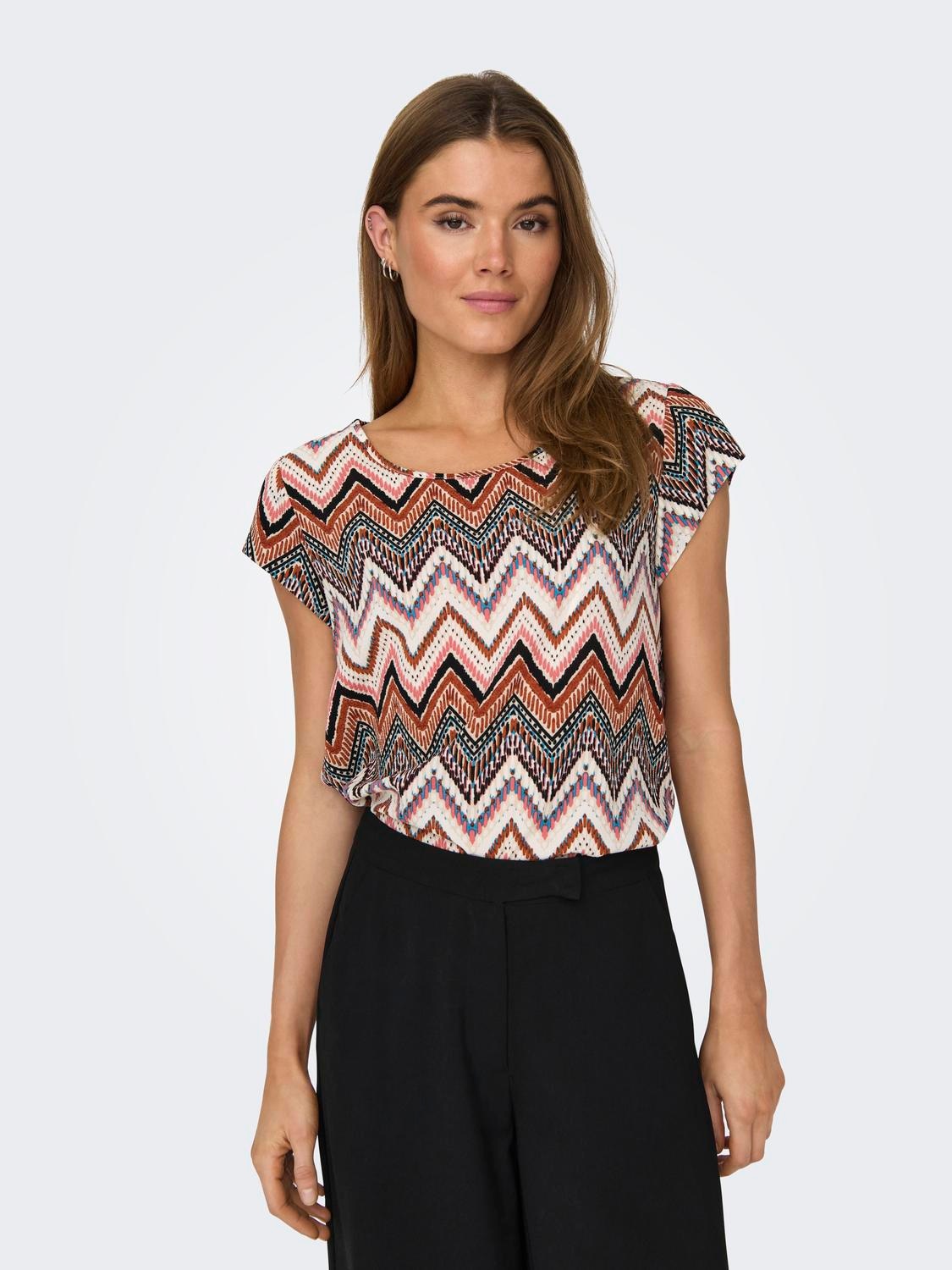 ONLY Shirtbluse »ONLVIC S/S AOP TOP NOOS PTM«, mit Allover Druck