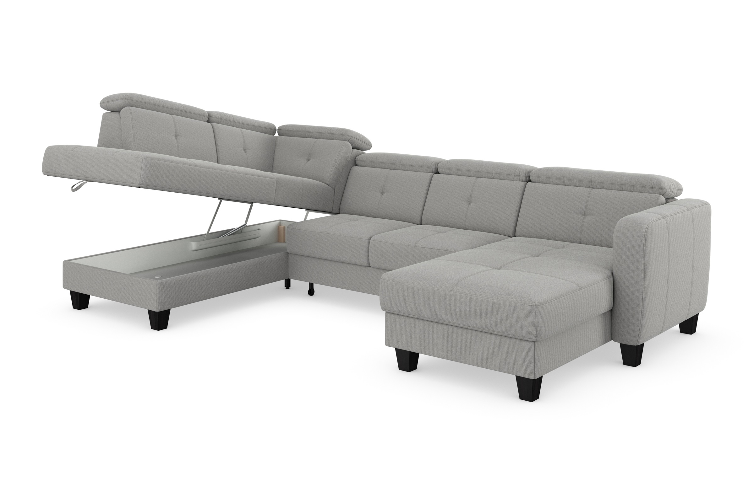 sit&more Wohnlandschaft »Belluci U-Form«, Kopfteilverstellung und Federkern, wahlweise mit Bettfunktion