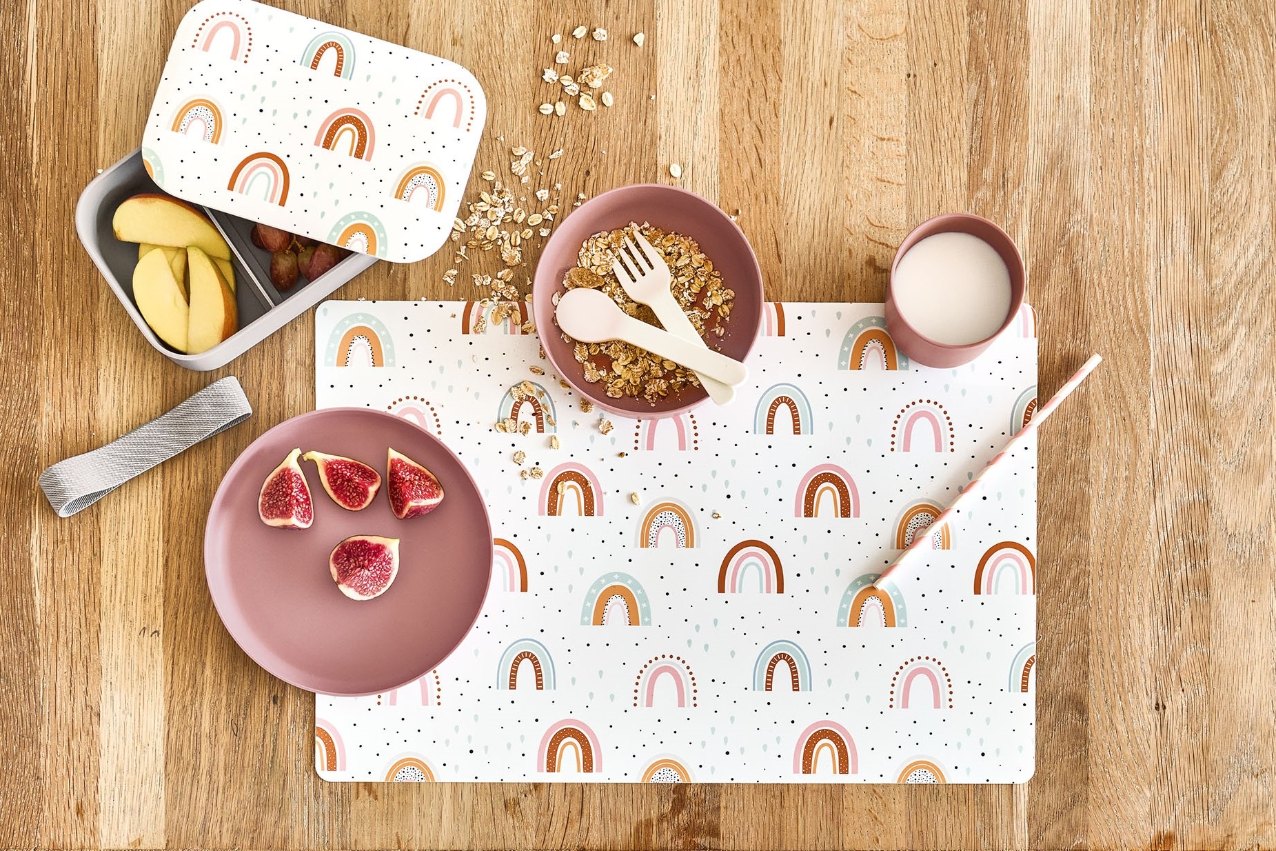 Zeller Present Kindergeschirr-Set, (Set, 5 tlg., 5-tlg.), (je 1 Teller, Schüssel, Tasse, Gabel, Löffel)