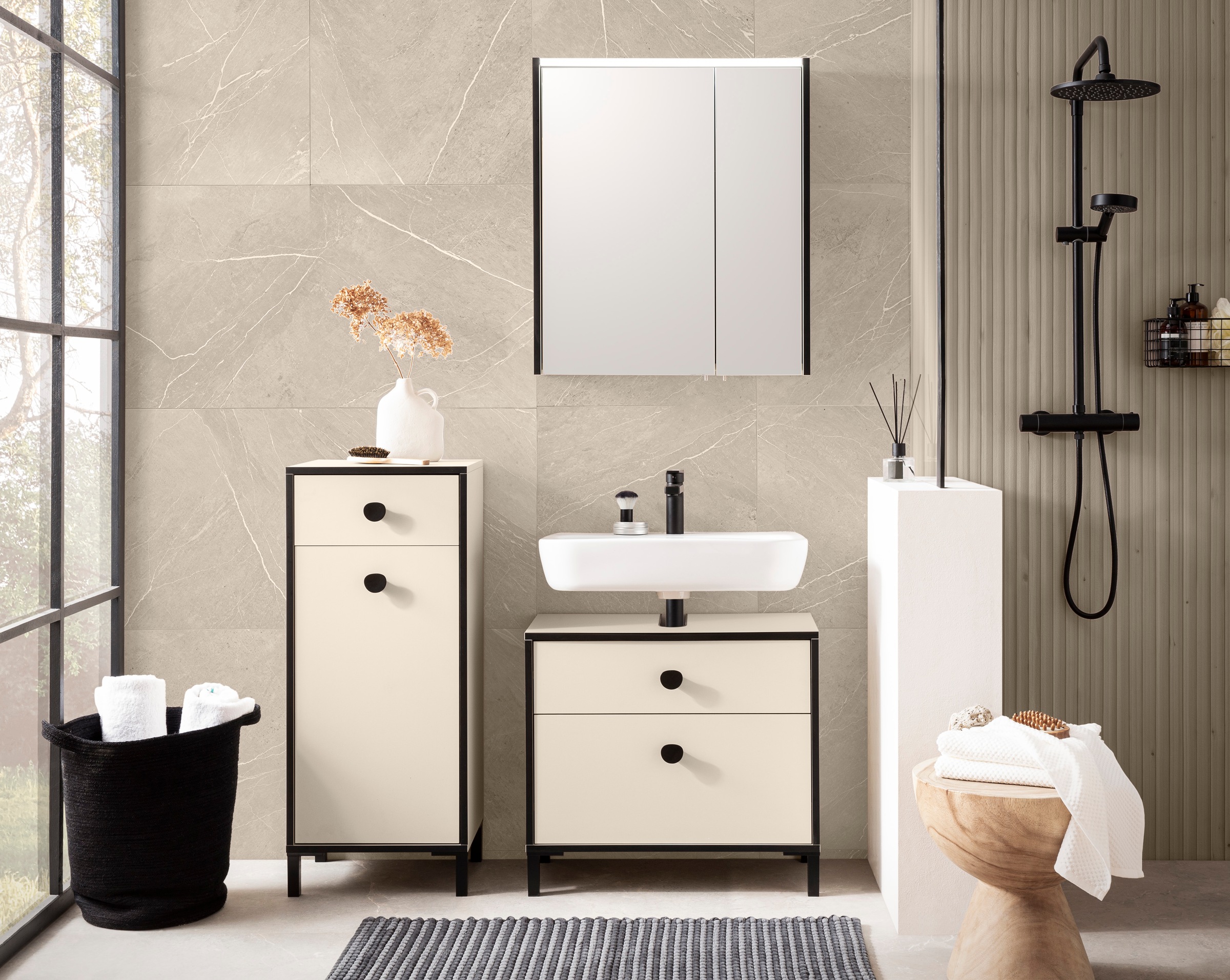Schildmeyer Highboard »Edda, Breite 40,3 cm, eine Tür & eine Schublade«, Made in Germany