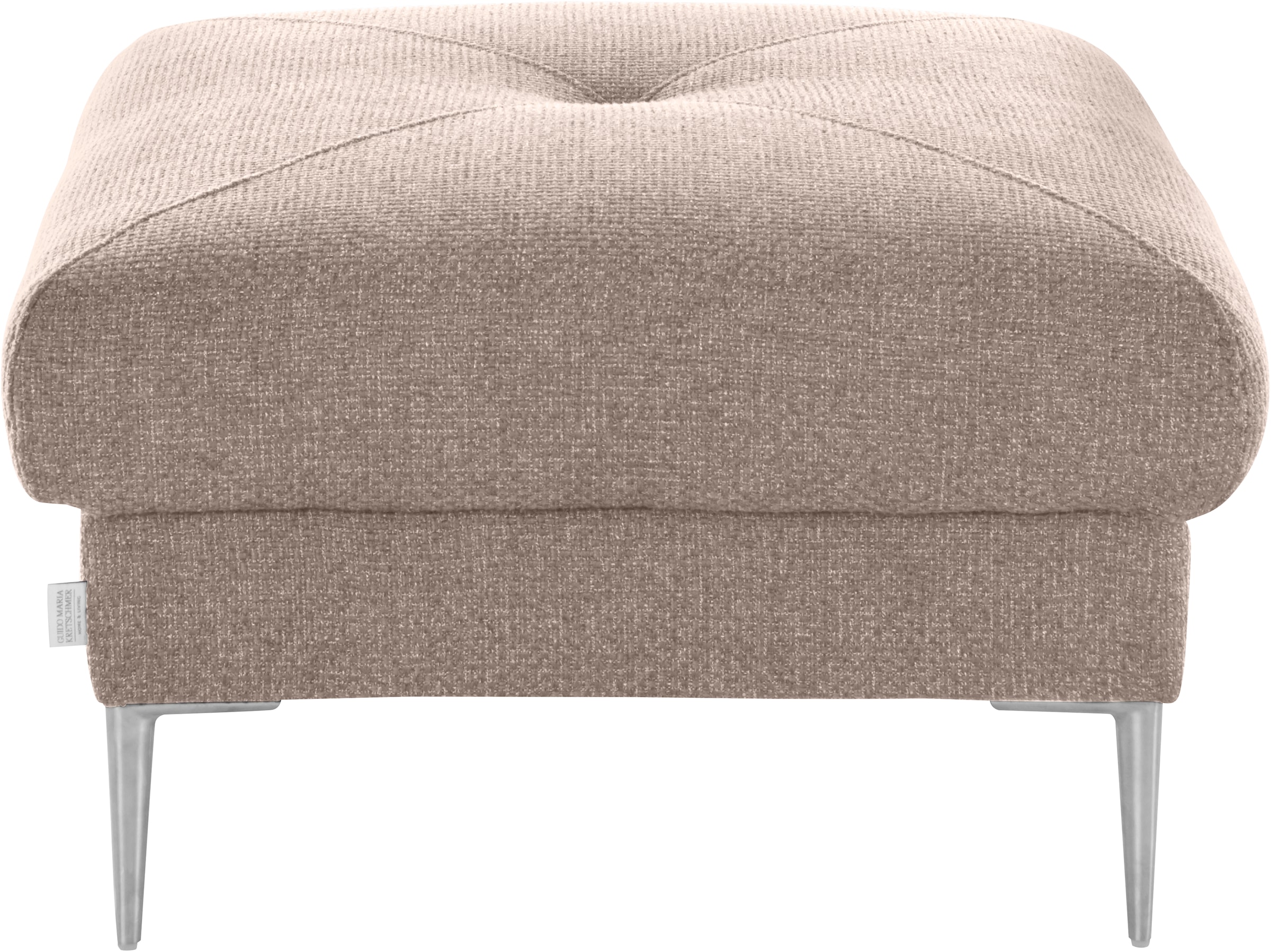 Guido Maria Kretschmer Home&Living Hocker »Chilltime, elegant und bequem durch Komfortsitzhöhe 46cm, hoher Fuß«, mit eleganter Kreuznaht auf der Sitzfläche