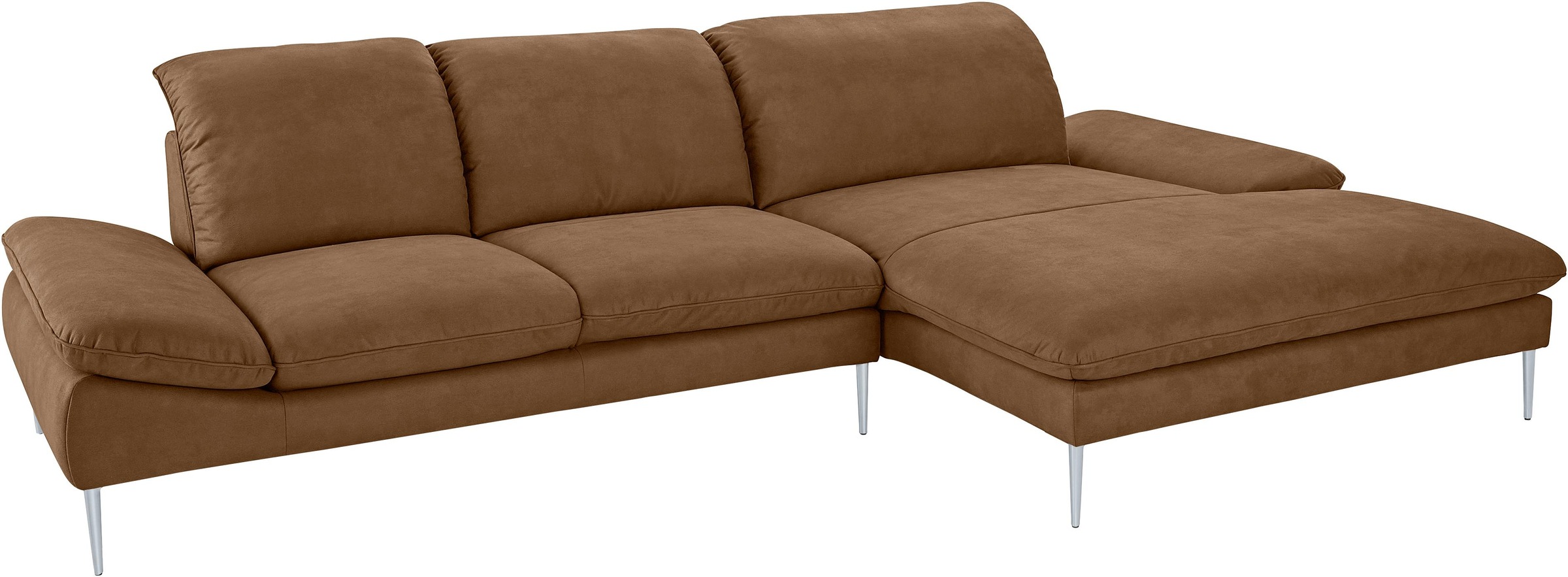W.SCHILLIG Ecksofa »enjoy&MORE, Designsofa, bequem, zeitlos und elegant, L-Form«, mit Sitztiefenverstellung, Füße silber matt, Breite 340 cm