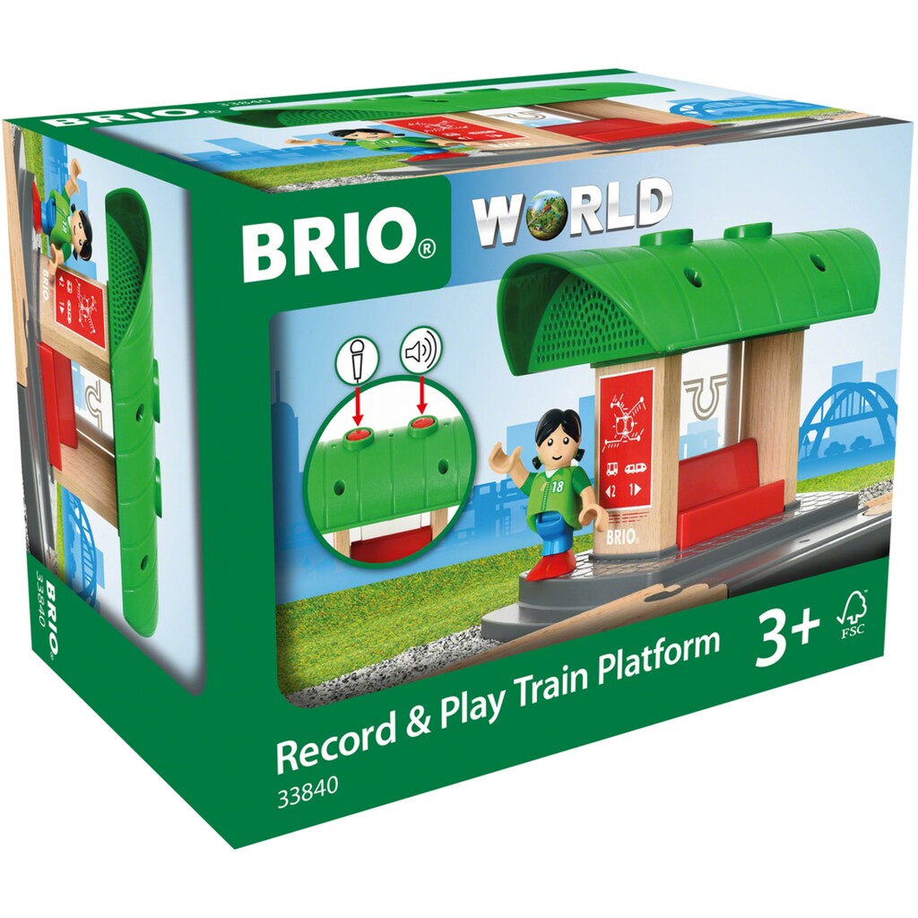 BRIO® Spielzeugeisenbahn-Gebäude »BRIO® WORLD, Bahnhof mit Aufnahmefunktion«, FSC®- schützt Wald - weltweit